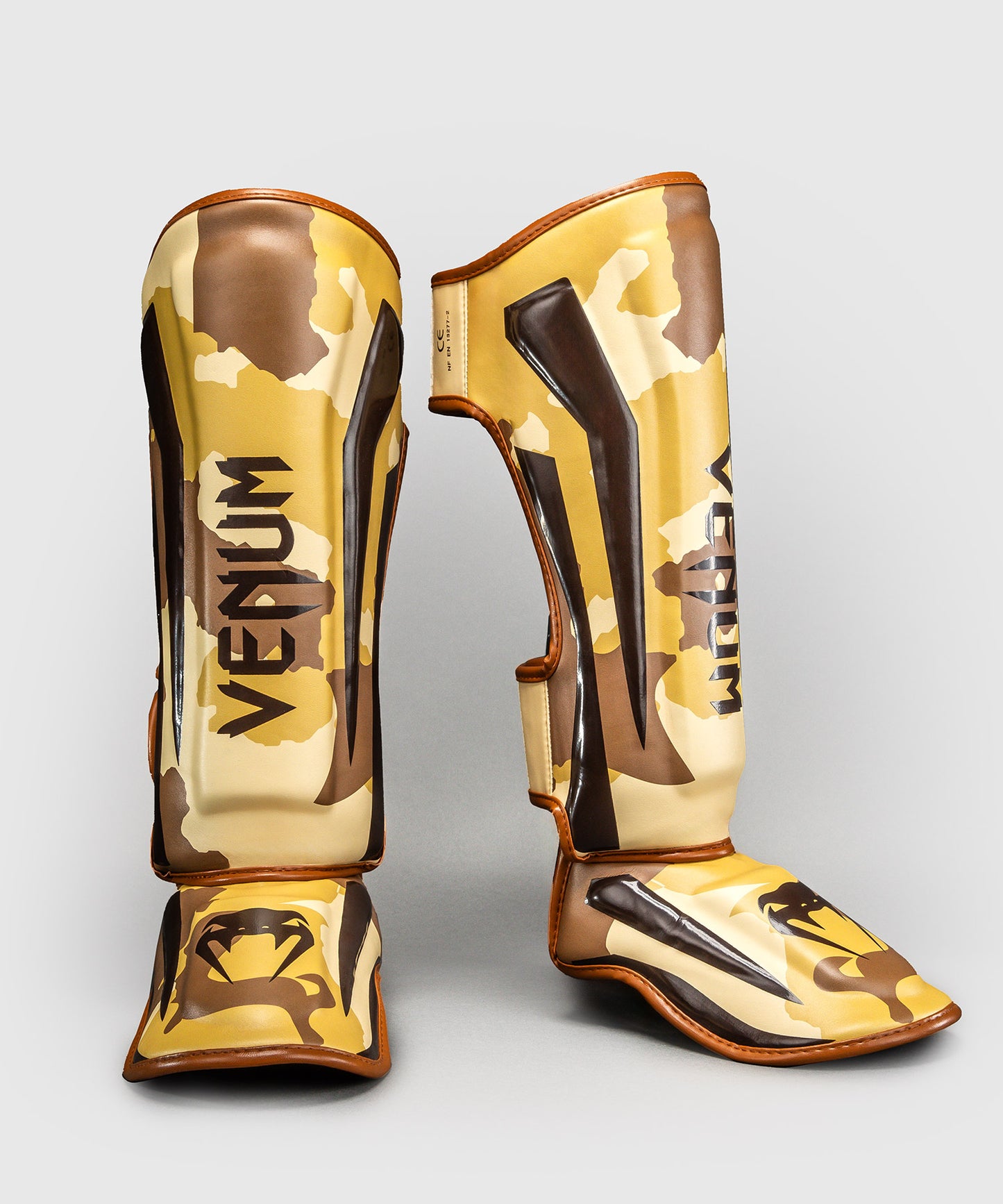 Venum Elite Camo Shin Guards - Light Beige/Brown