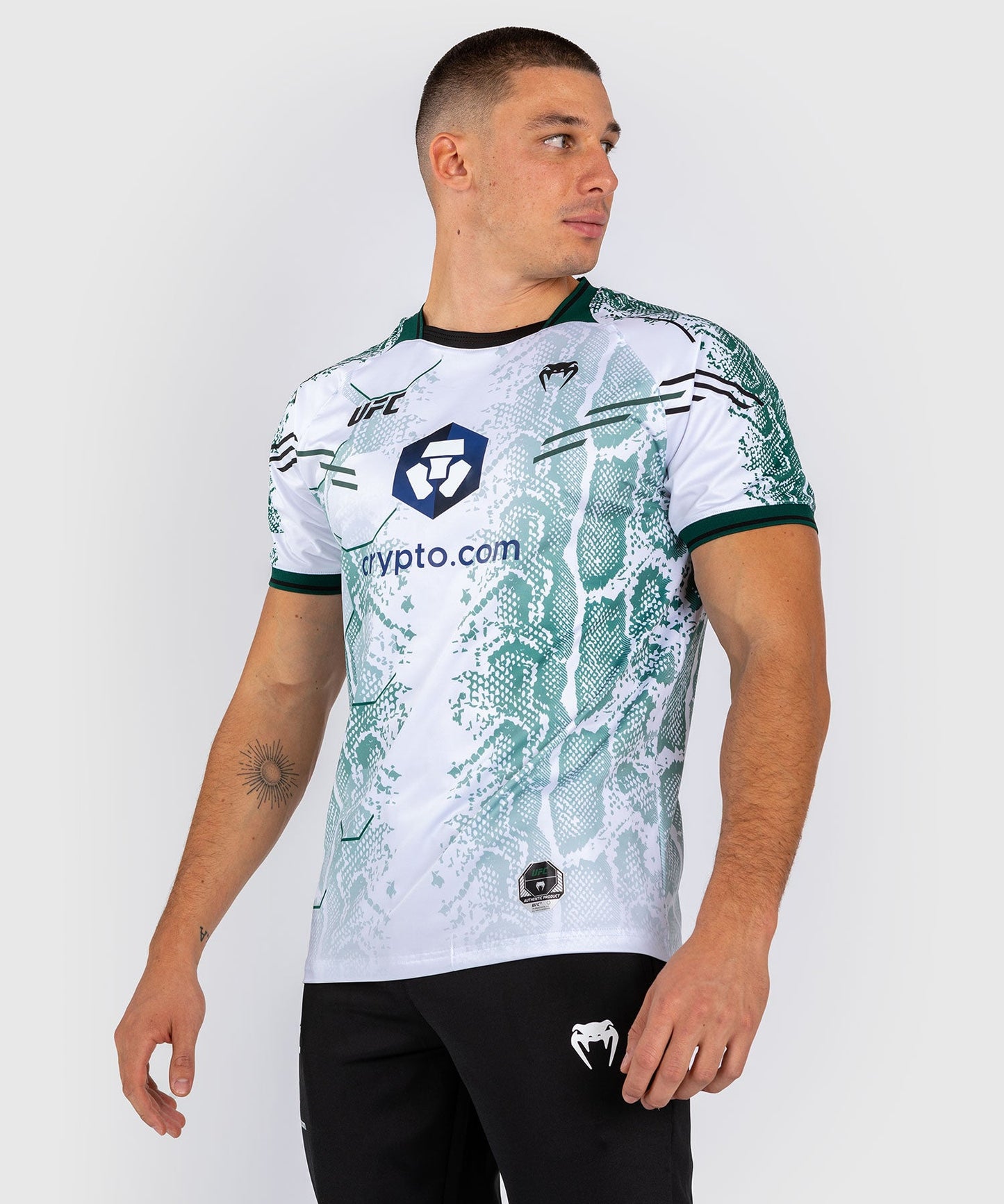 Technical T-shirt for Men UFC Adrenaline by Venum Authentic Fight Night - Emerald Edition - White/Green