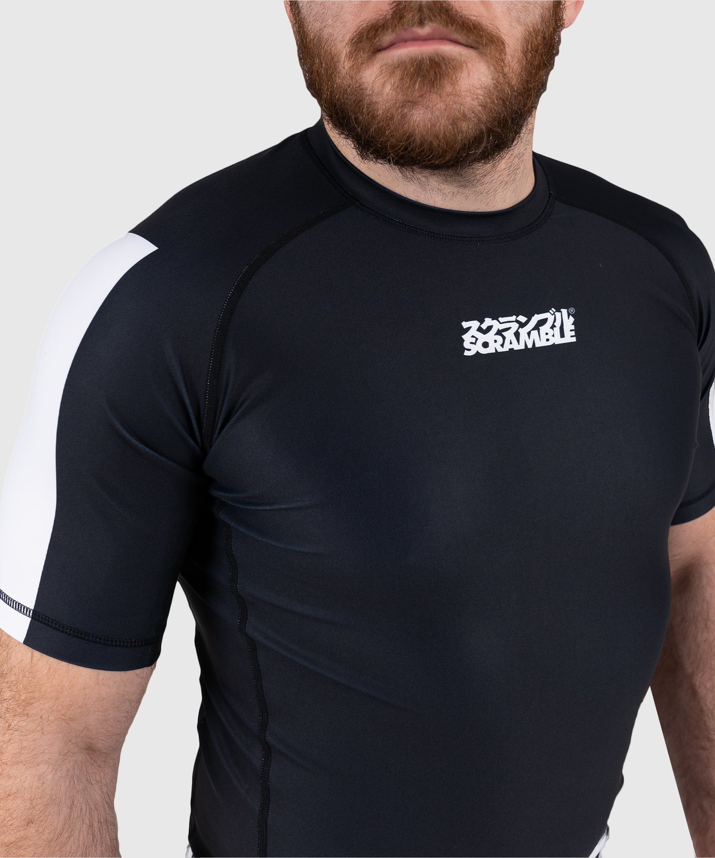 Scramble Ranked Rashguard a Maniche Corte - Nero/Bianco