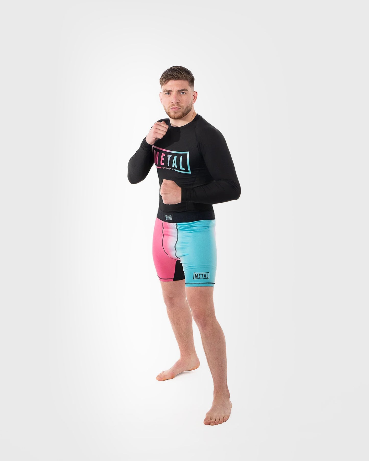 Metal Boxe Miami Kompressionsshorts - Rosa/Blau
