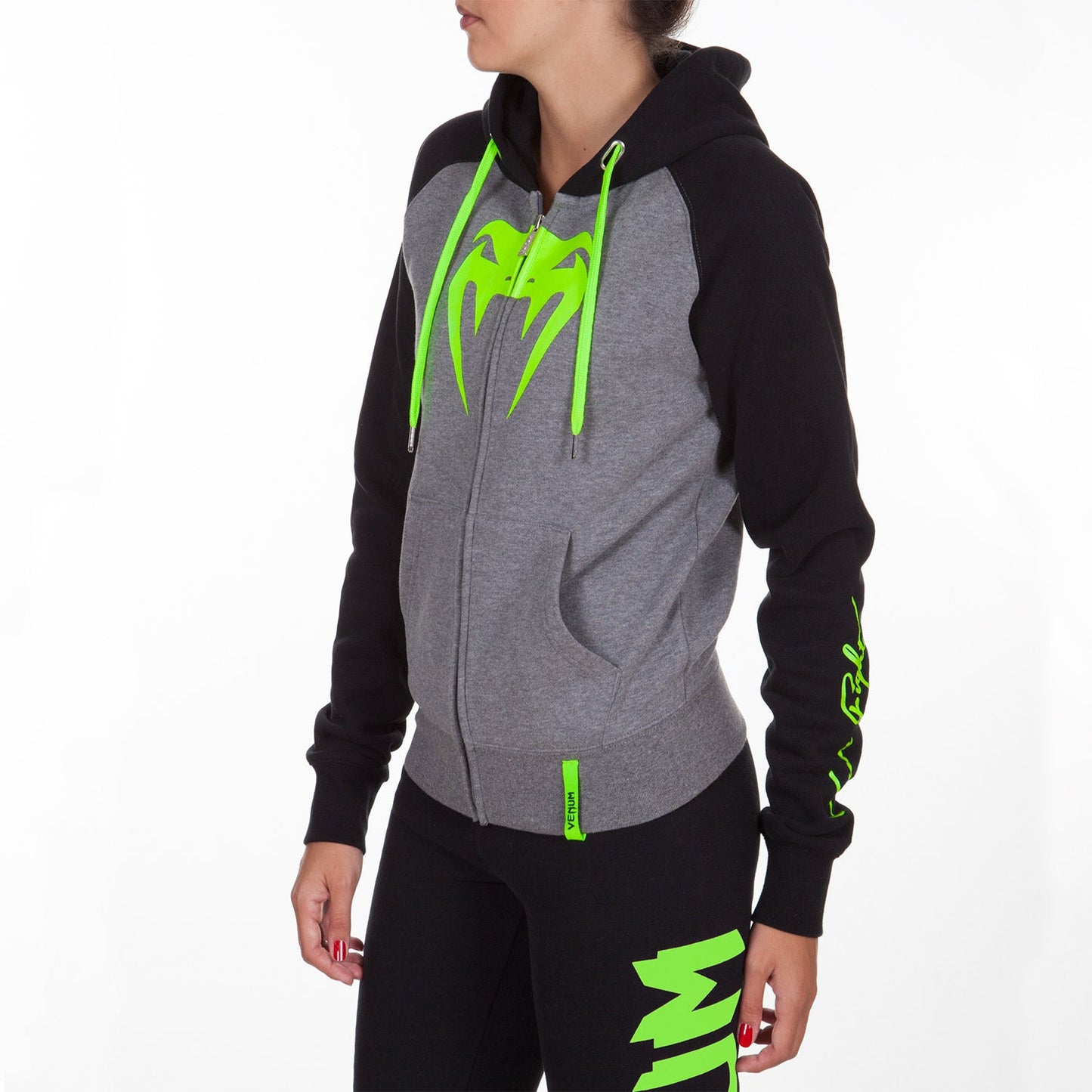 Venum Infinity Women's Zip Sweatshirt - Green Logo
