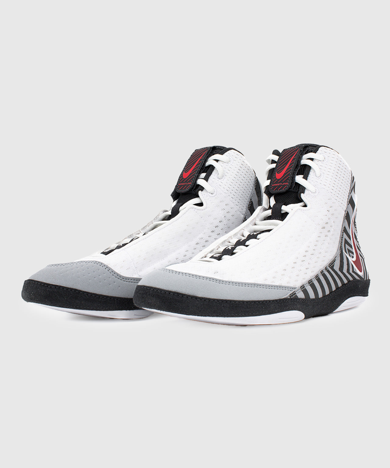 Nike Inflict 4 Se Wrestling Shoes - White/Grey/Red