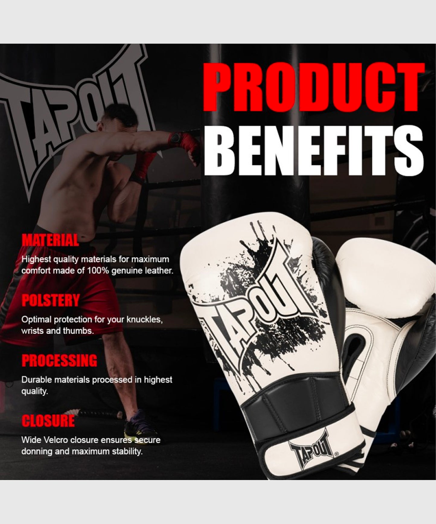 Tapout Bandini Guantes de Boxeo - Crudo