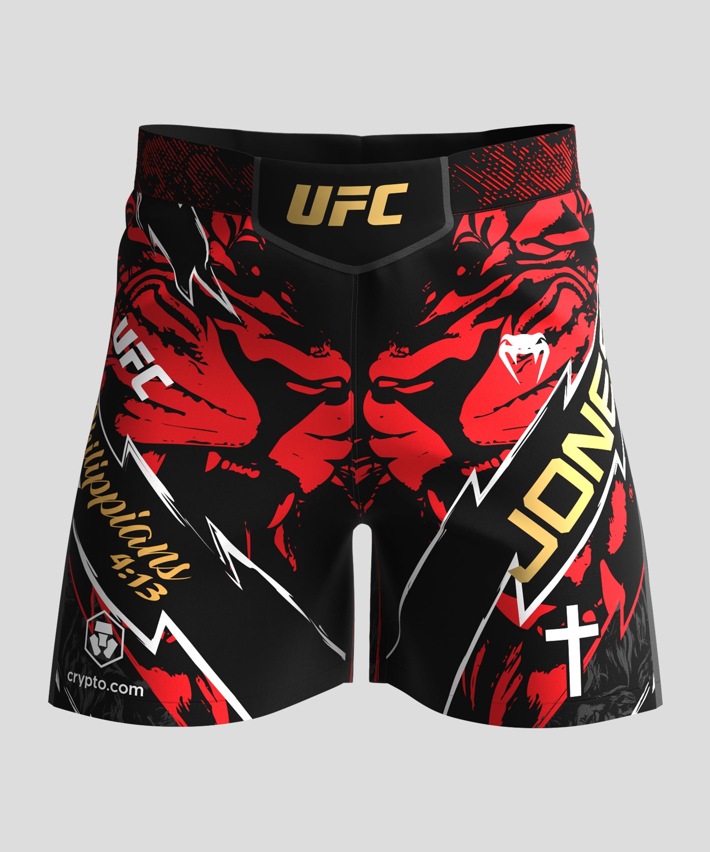 UFC Unrivaled by Venum Jon Jones Pantalones Cortos de Lucha para Hombres - Rojo