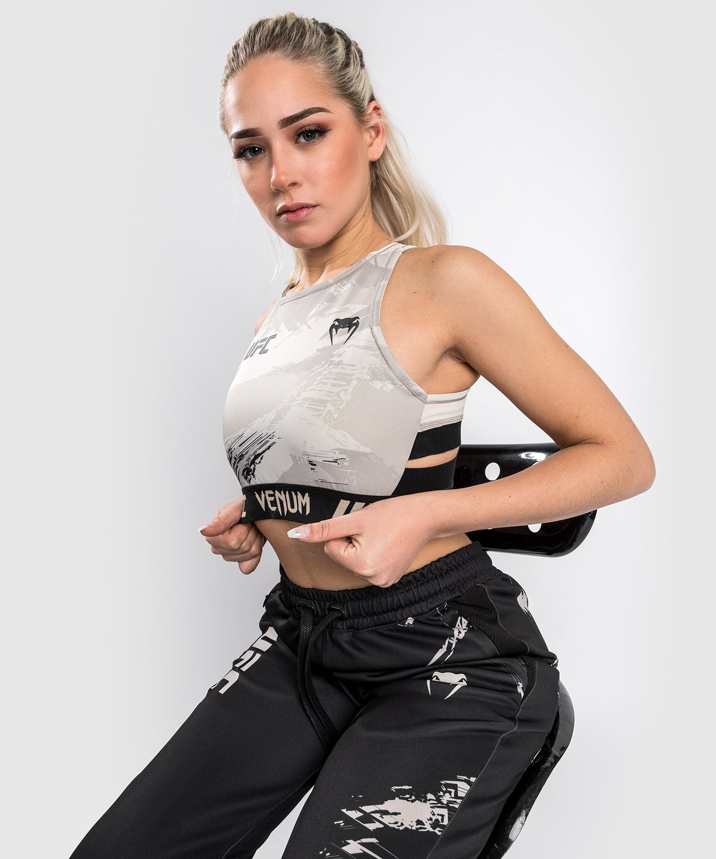 Venum Authentic Fight Week 2.0 Women's UFC Jogging Pants - Black/Sand