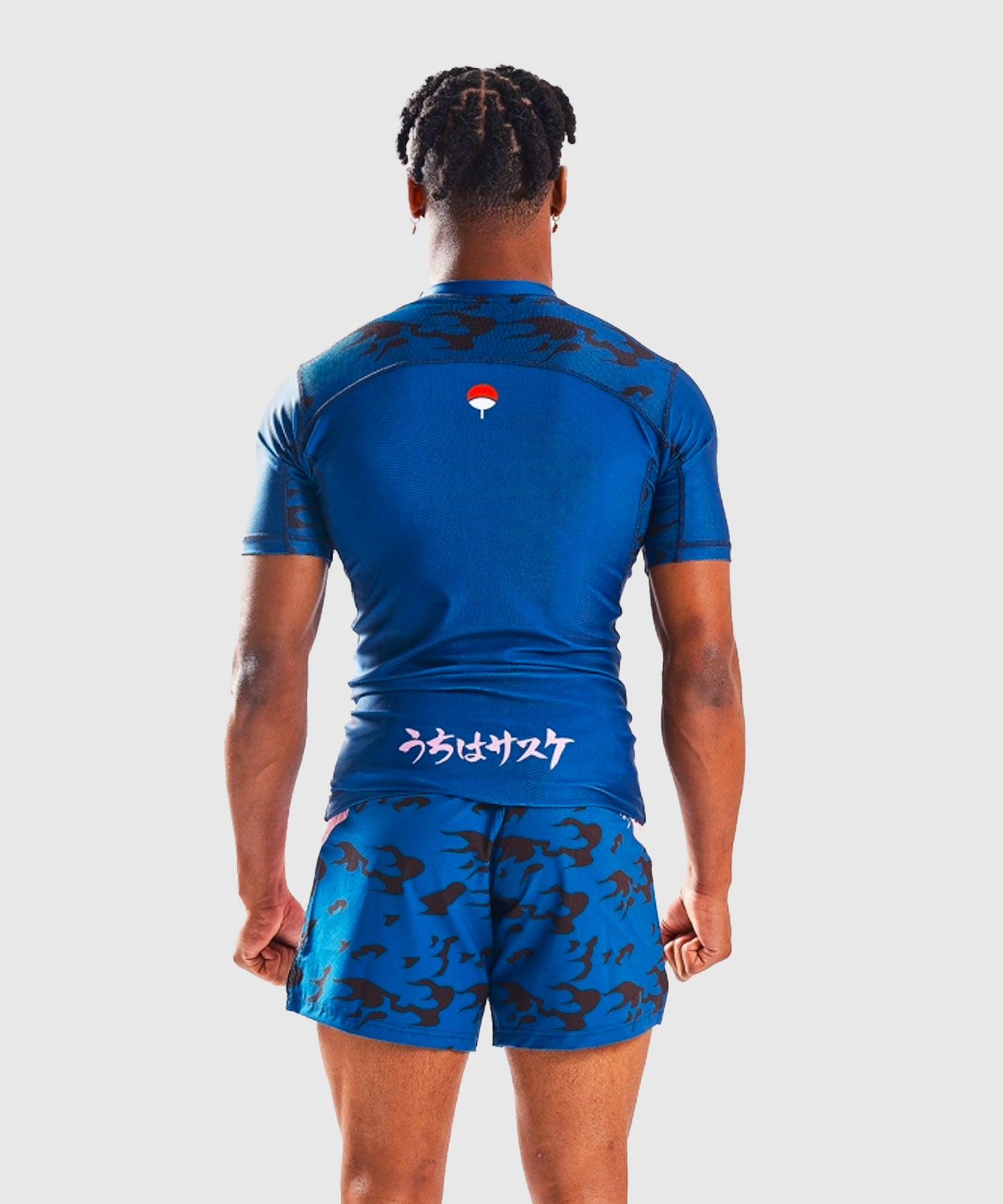 Elion X Naruto Sasuke Kurzarm-Rashguard - Blau