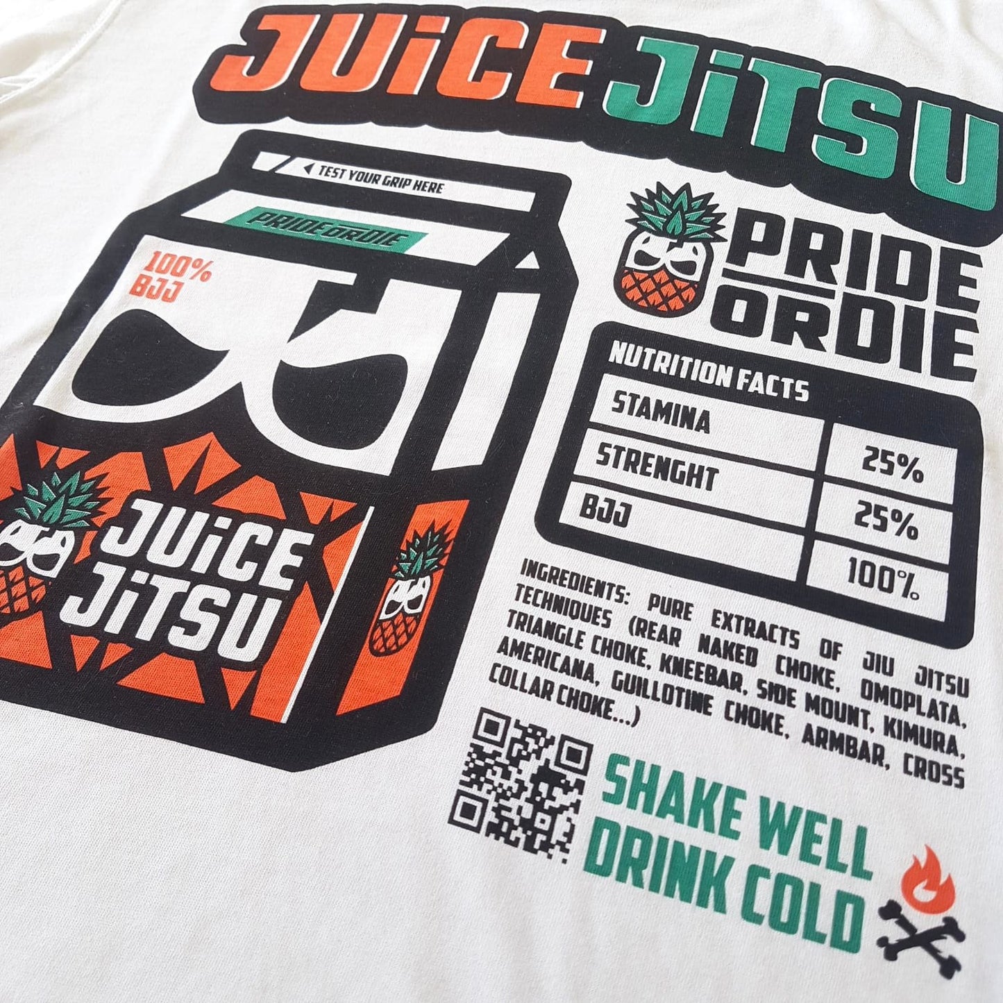 T-shirt Pride Or Die Juice Jitsu - Blanc