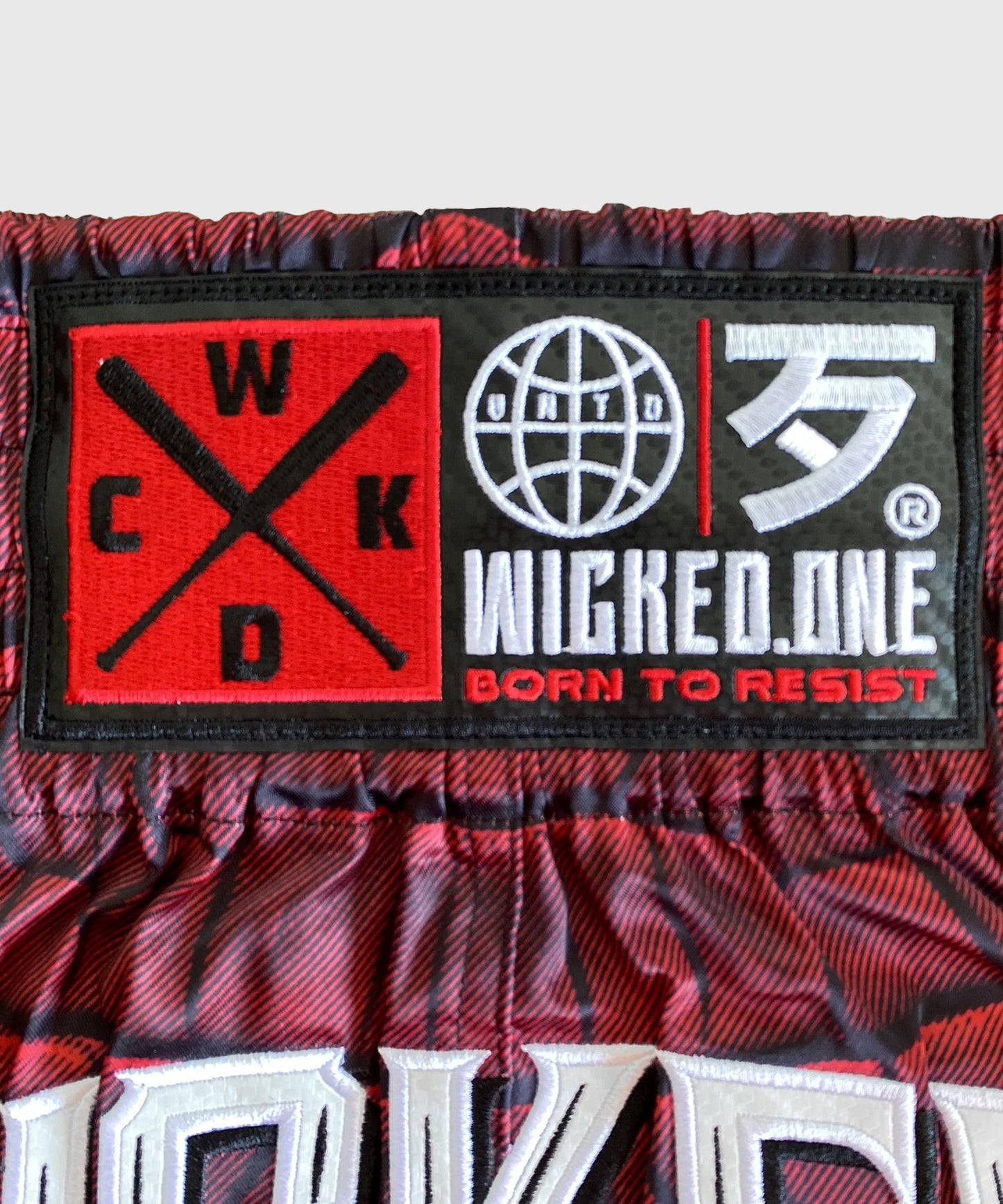 Short De Muay Thai Wicked One Caïman - Rouge / Noir