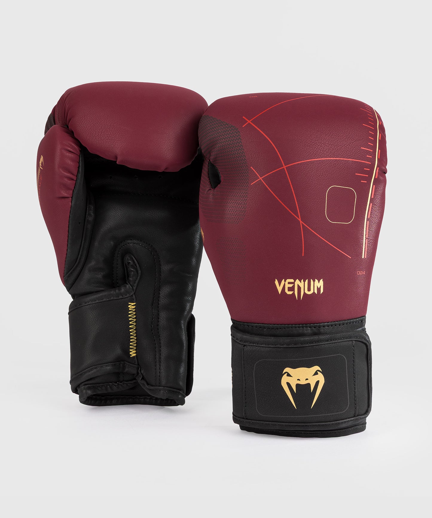 Venum Tactical XT Boxing Gloves - Black/Burgundy/Gold
