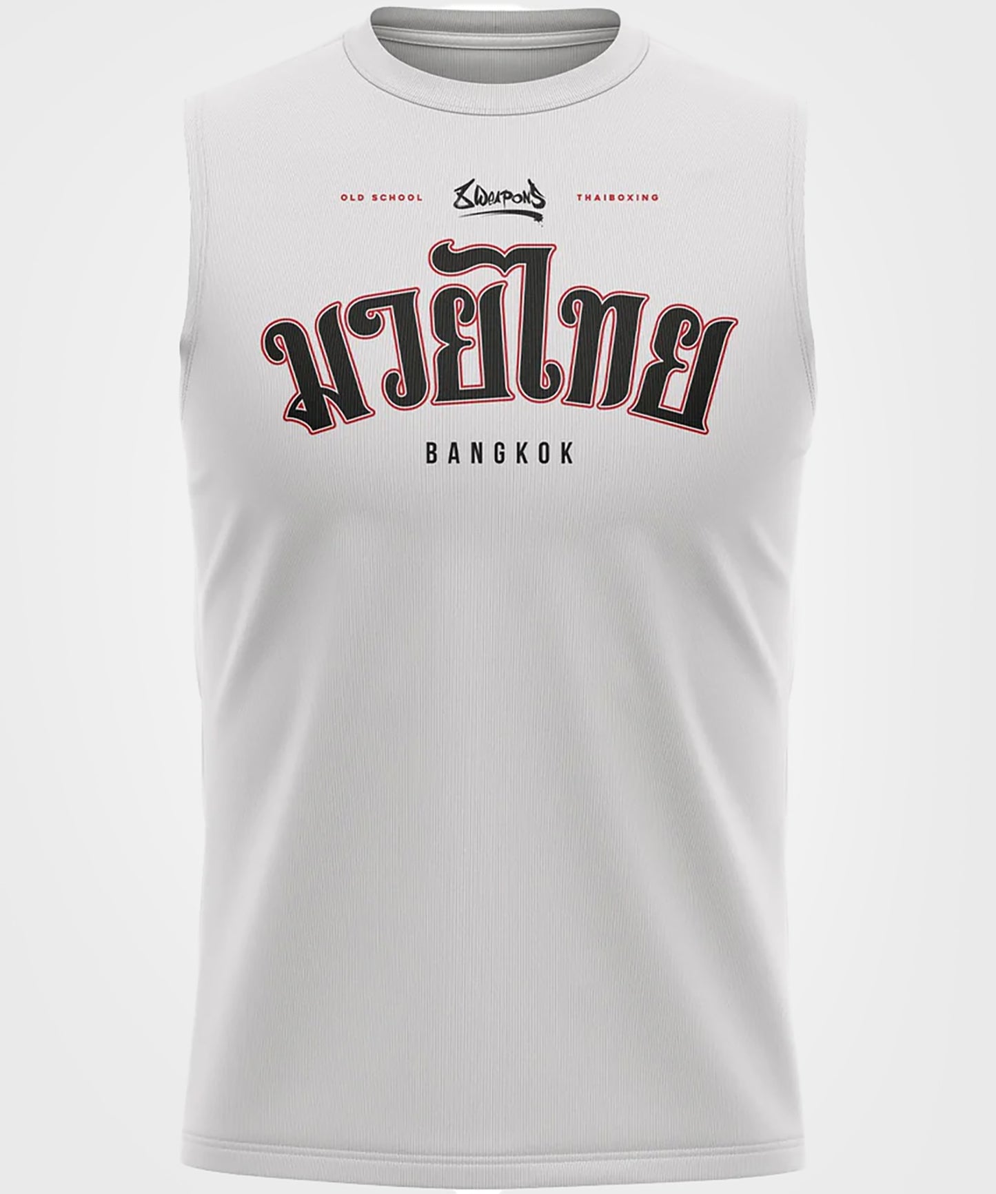 8 Weapons Bangkok T-Shirt da Allenamento Senza Maniche – Bianco/Nero