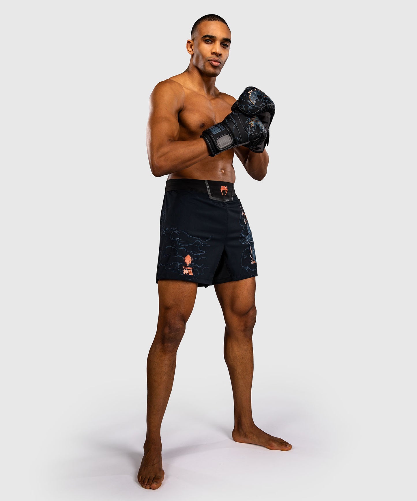 Venum Thunder Dragon Fightshorts – Schwarz/Grau/Kupfer