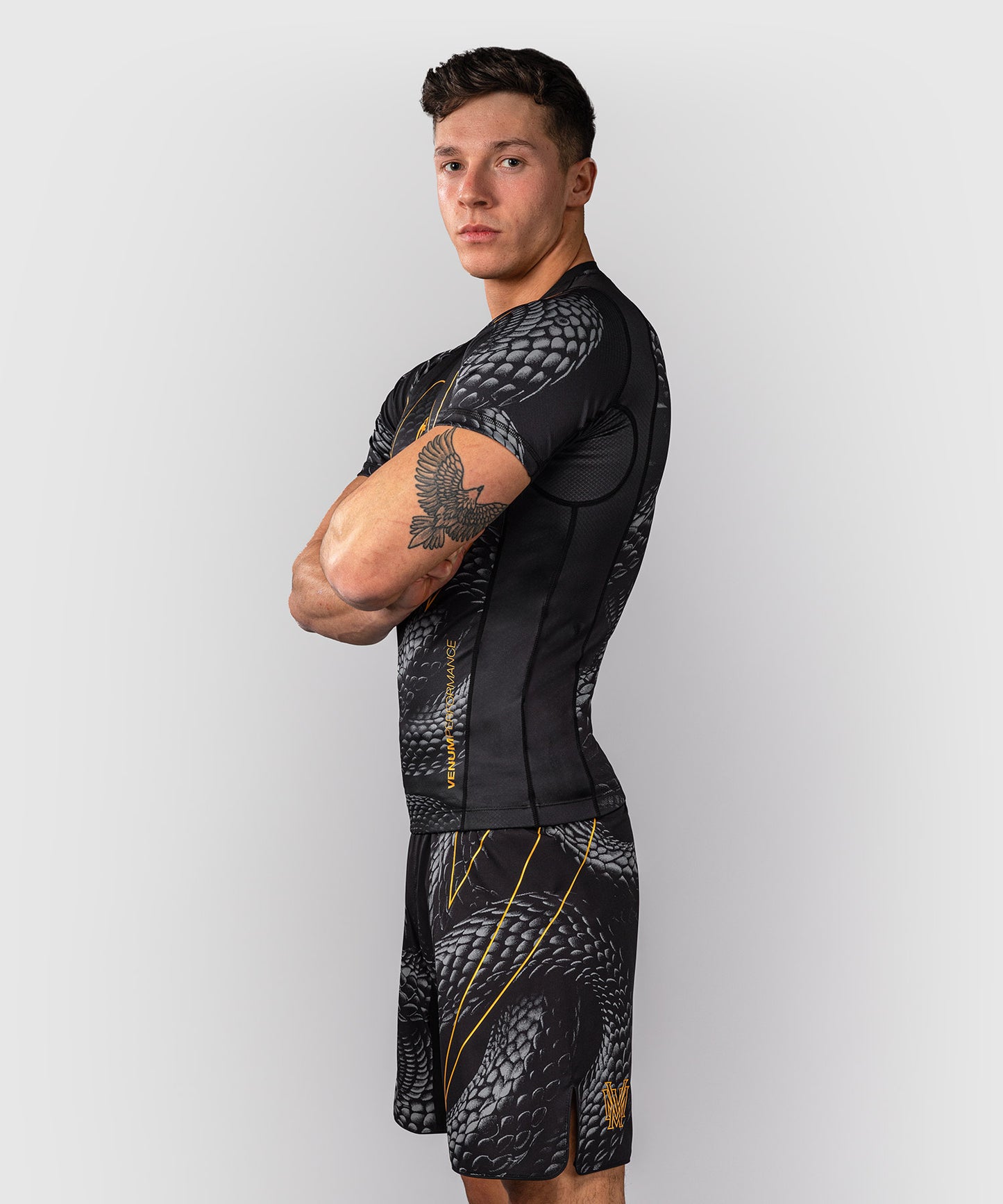 Venum Matupa Short Sleeve Rashguard - Black/Grey/Gold