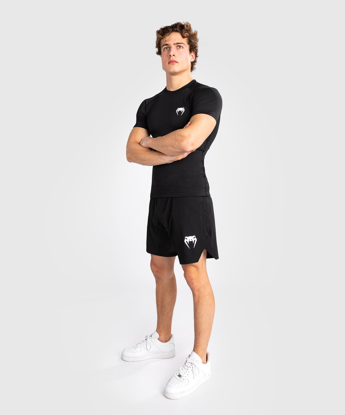 Rashguard à manches courtes pour hommes Venum Contender - Noir/Blanc