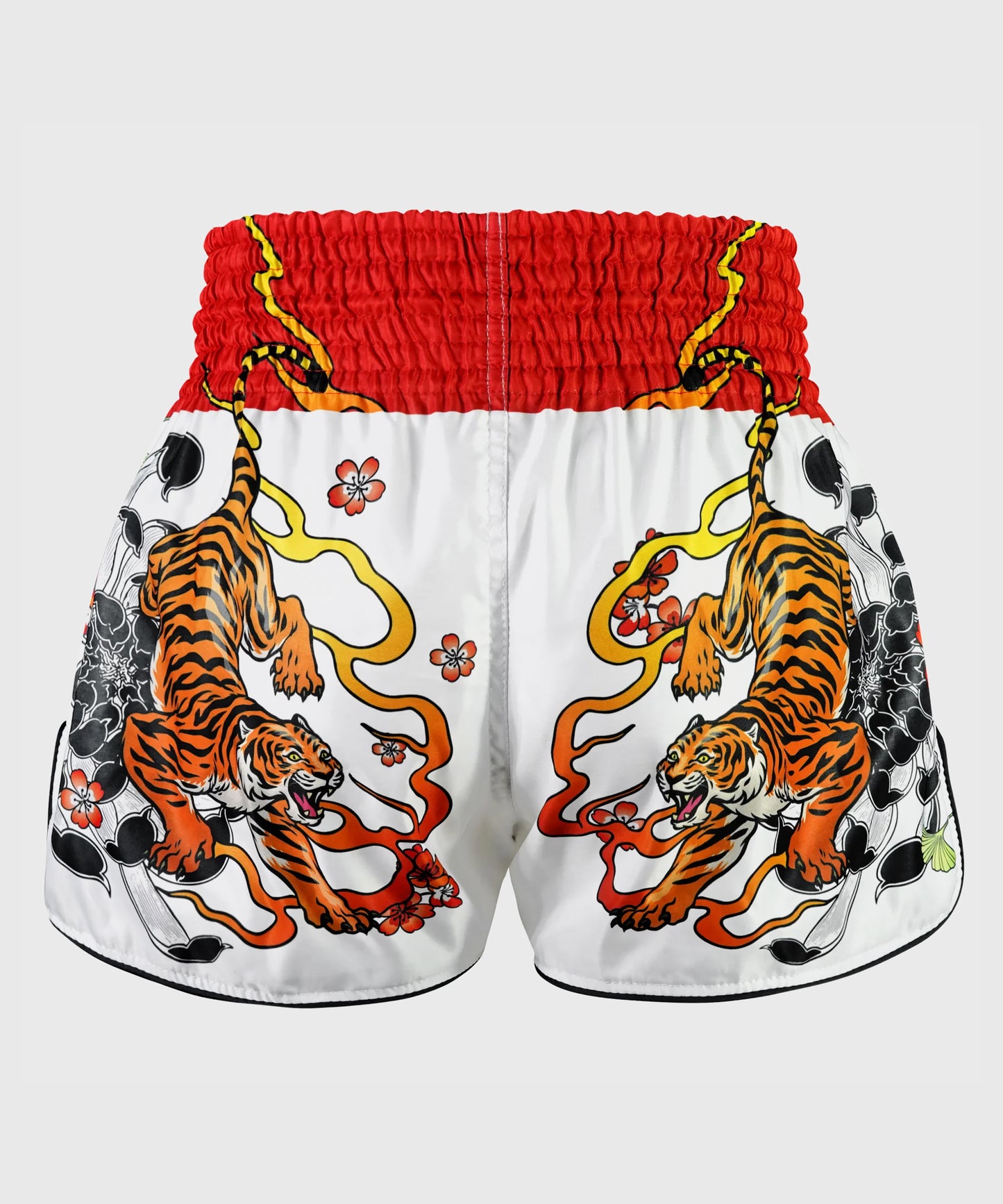 Tuff Retro Style Tora Chikara Power Of Tiger Pantaloncini da Muay Thai - Bianco
