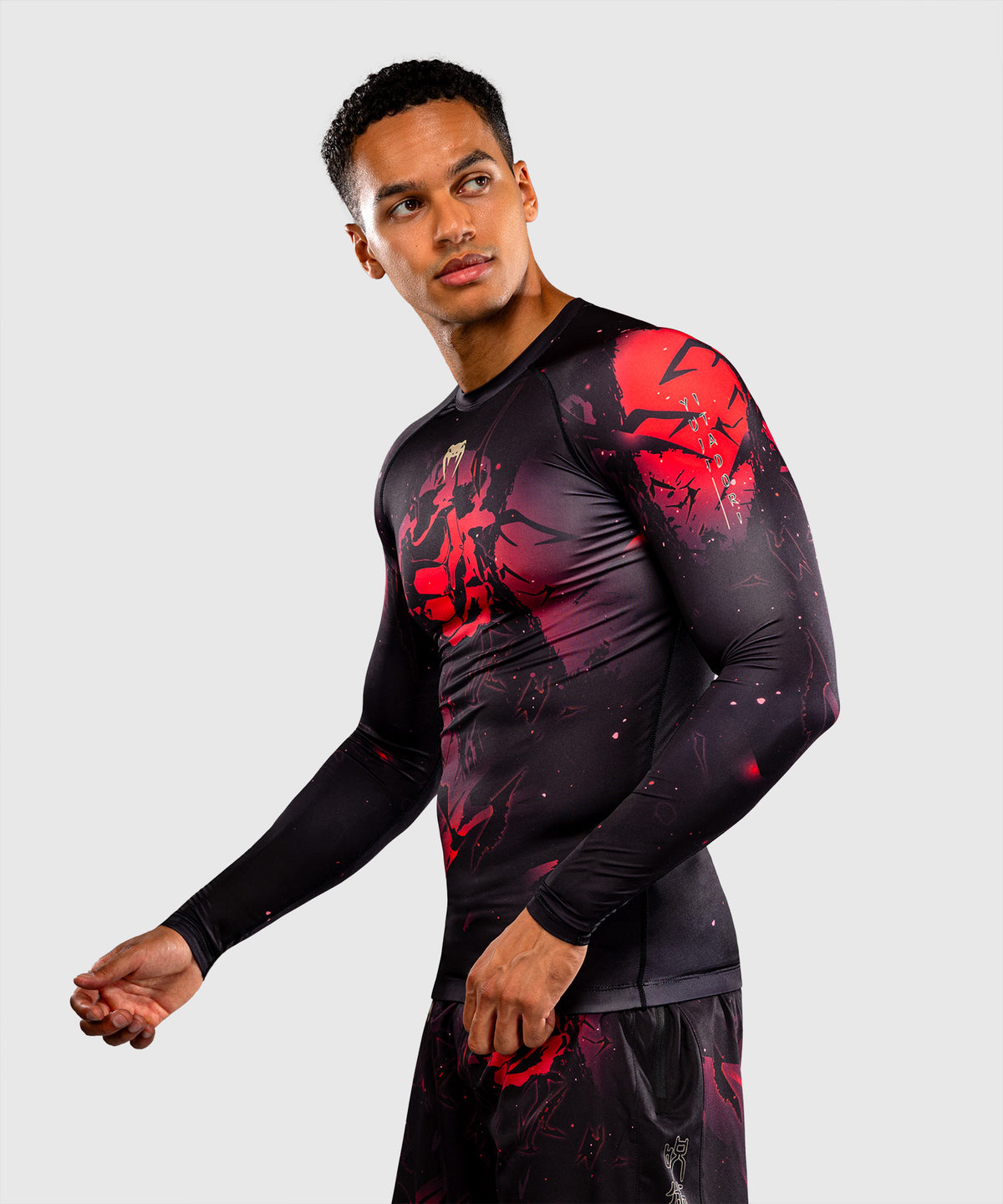 Jujutsu Kaisen x Venum Itadori Langarm Rashguard – Schwarz/Rot