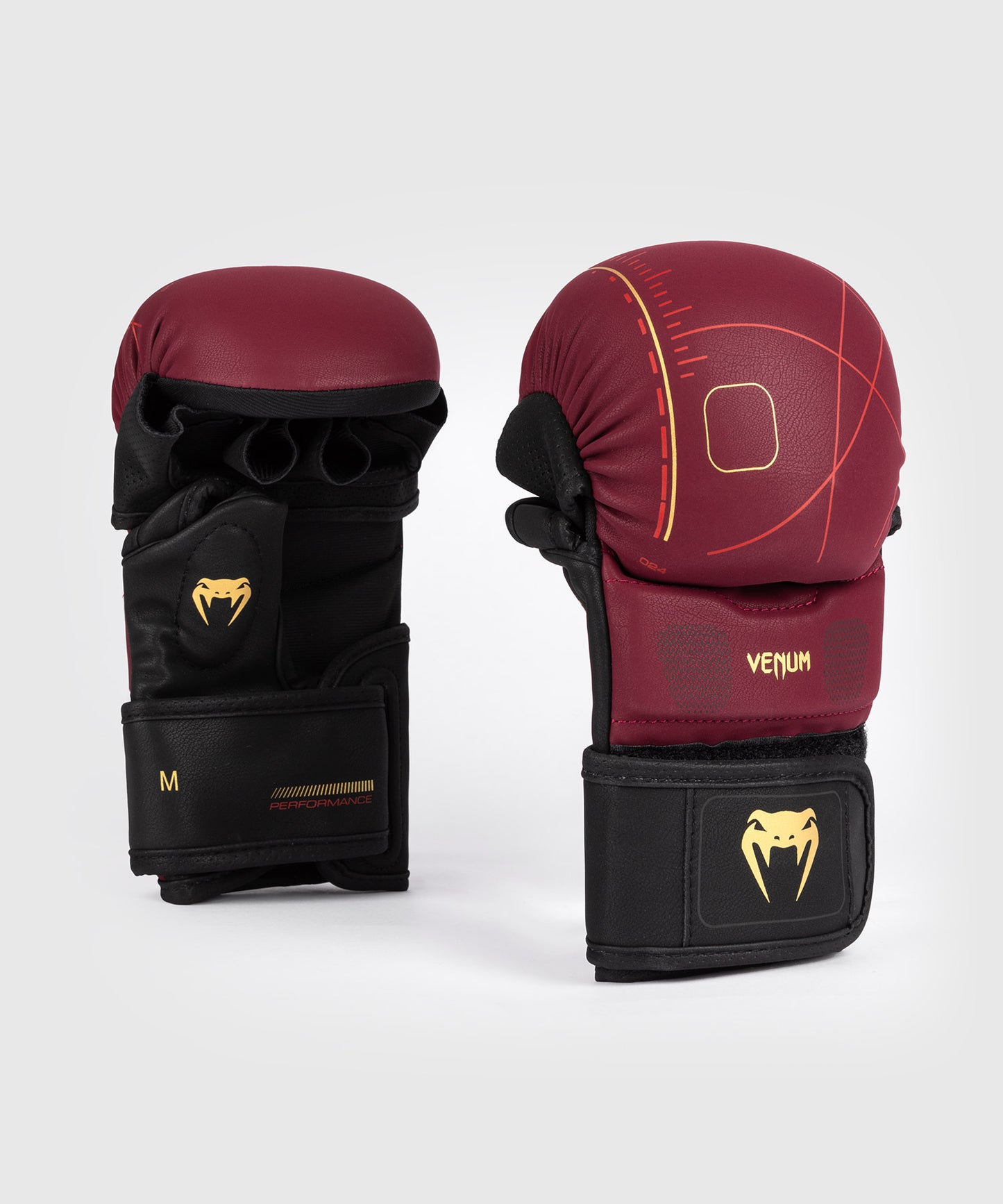 Venum Tactical XT Sparring Gloves - Black/Burgundy/Gold