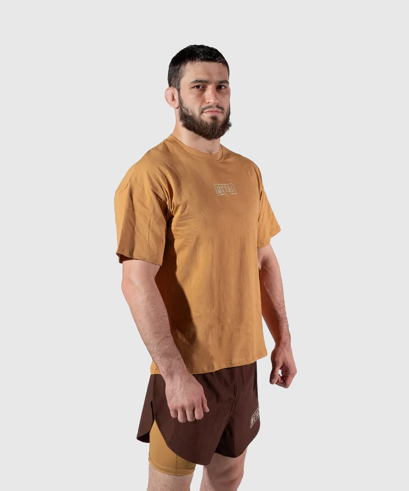 T-Shirt Coton Metal Boxe Caucasian Hills - Beige