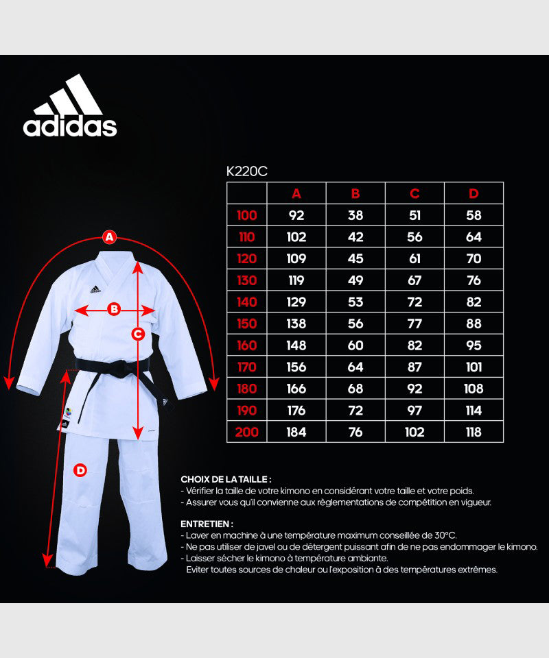 Kimono de Karaté Adidas 220 "Club" - Blanc