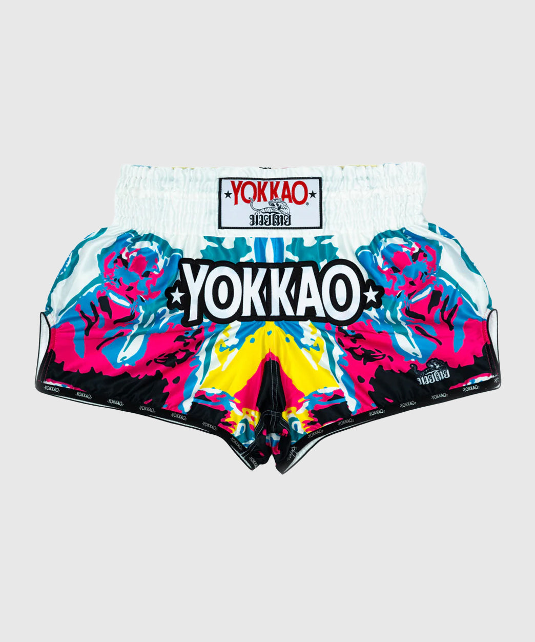 Yokkao Tiger Family Muay Thai Shorts – White – Dragon Bleu