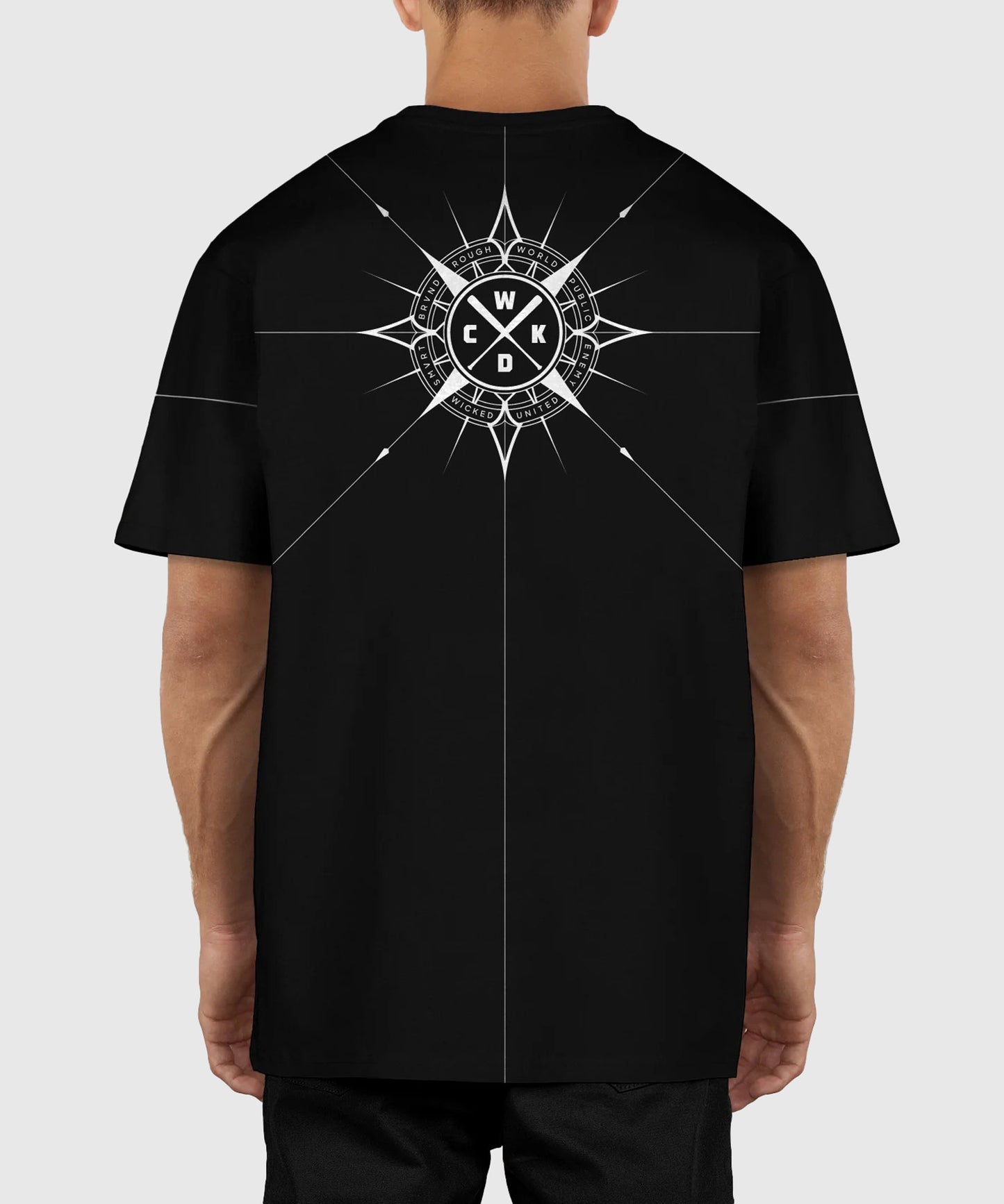 Wicked One Oversize Compass Trainings-T-Shirt - Schwarz