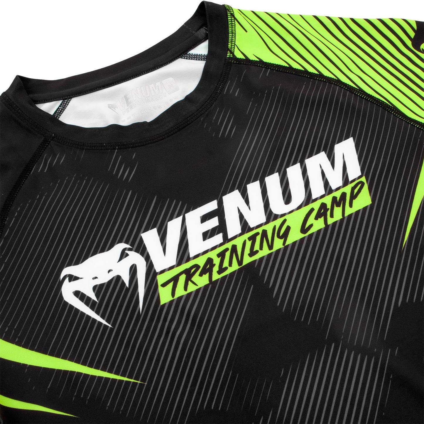 Rashguard Venum Training Camp 2.0 Short Sleeve - Black/ Fluorescent Yellow
