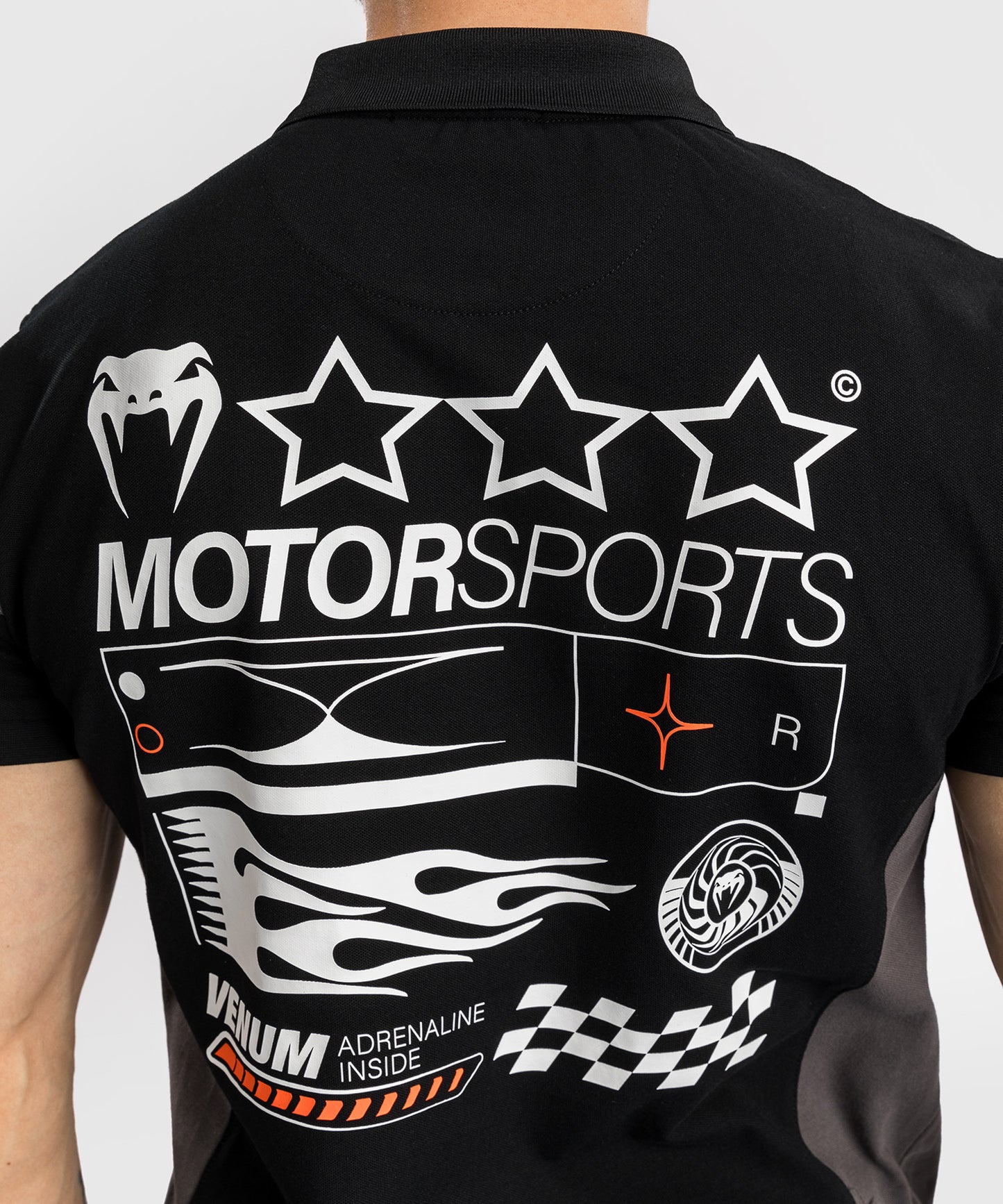 Venum Motorsport Baumwoll-Polo - Tiefschwarz