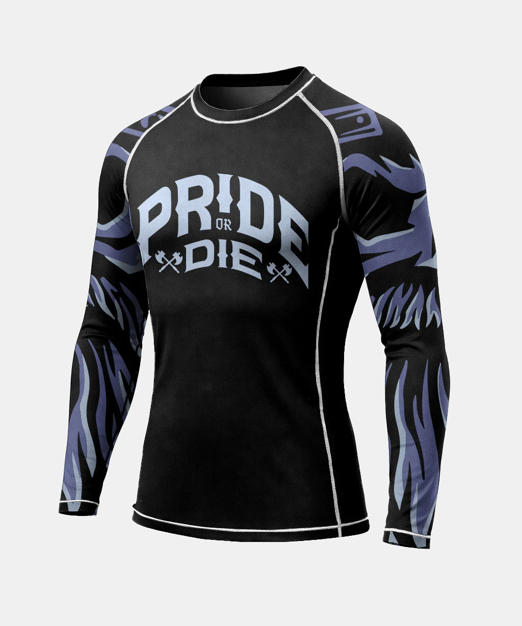 Pride Or Die Brotherhood V.2 Rashguard a Maniche Lunghe - Nero