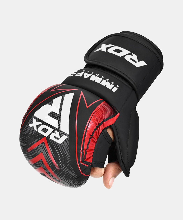 RDX IMMAF Approved MMA Sparring Gloves - Black/Red