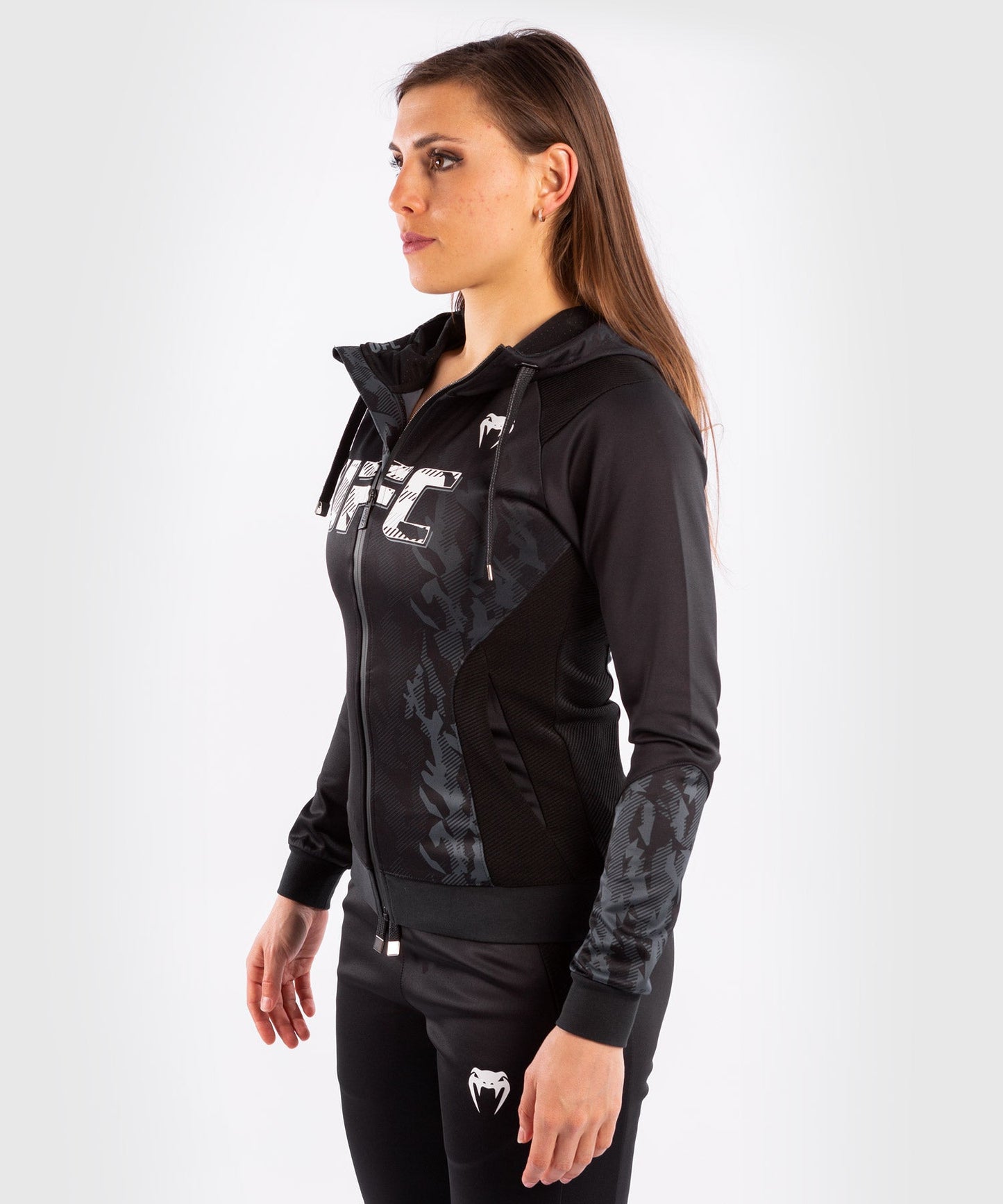 Women's Zipped Sweatshirt UFC Venum Authentic Fight Week - Black