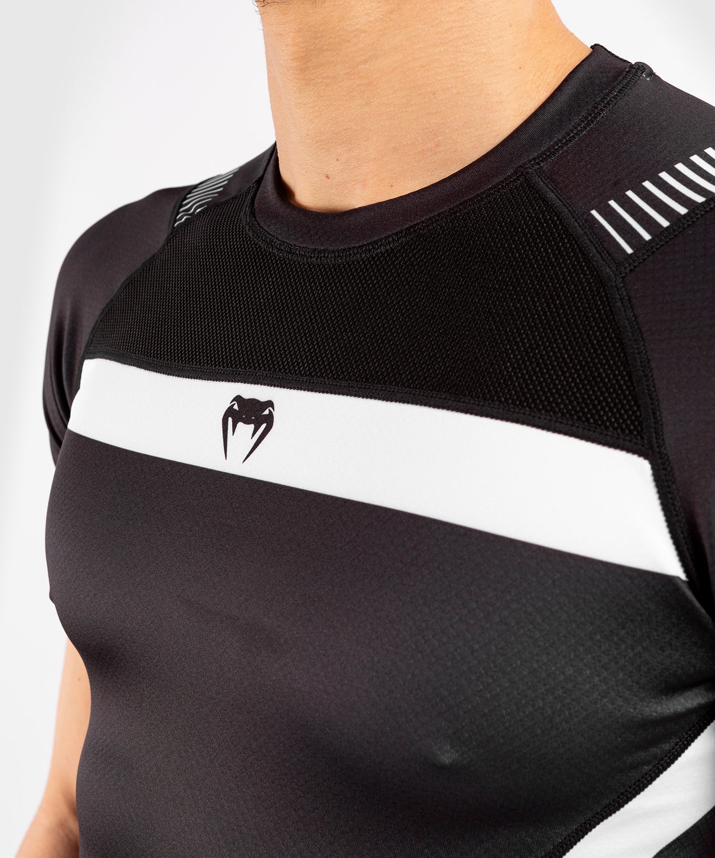 T-shirt a compressione Venum No Gi 3.0 - Maniche corte - Nero/Bianco