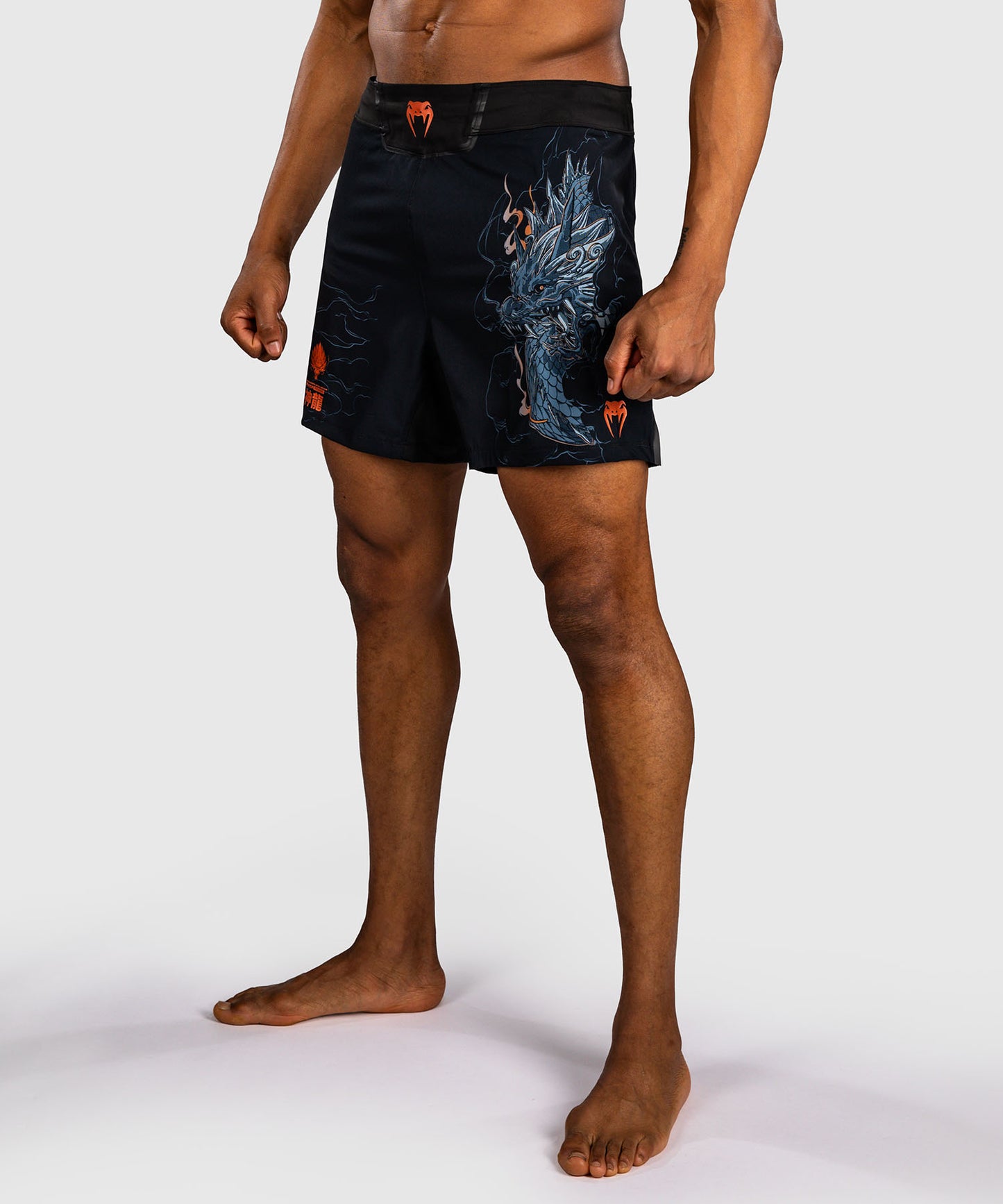 Venum Thunder Dragon Fightshorts – Schwarz/Grau/Kupfer
