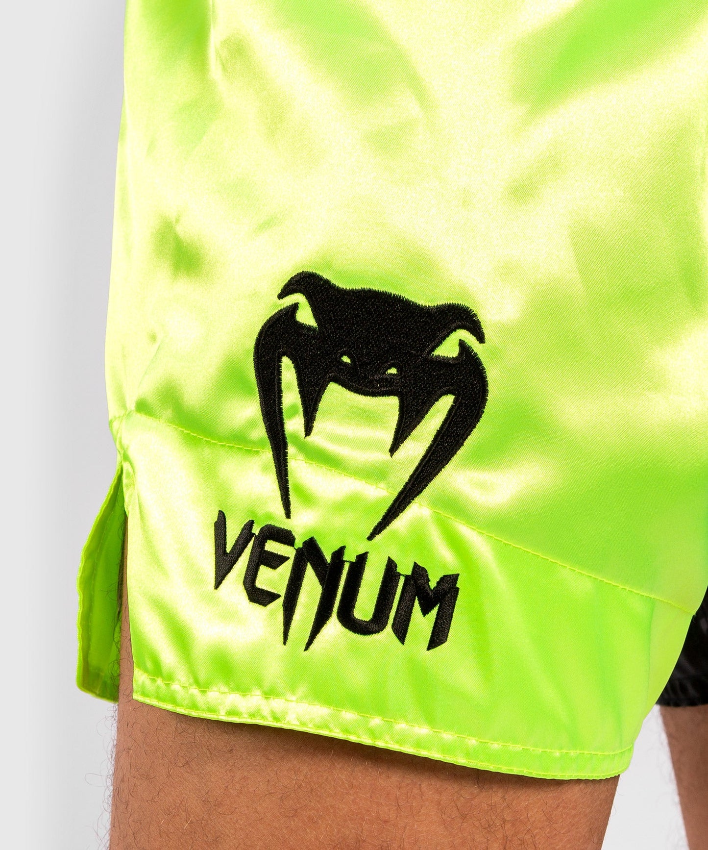 Venum Logos Muay Thai Shorts - Black/Yellow