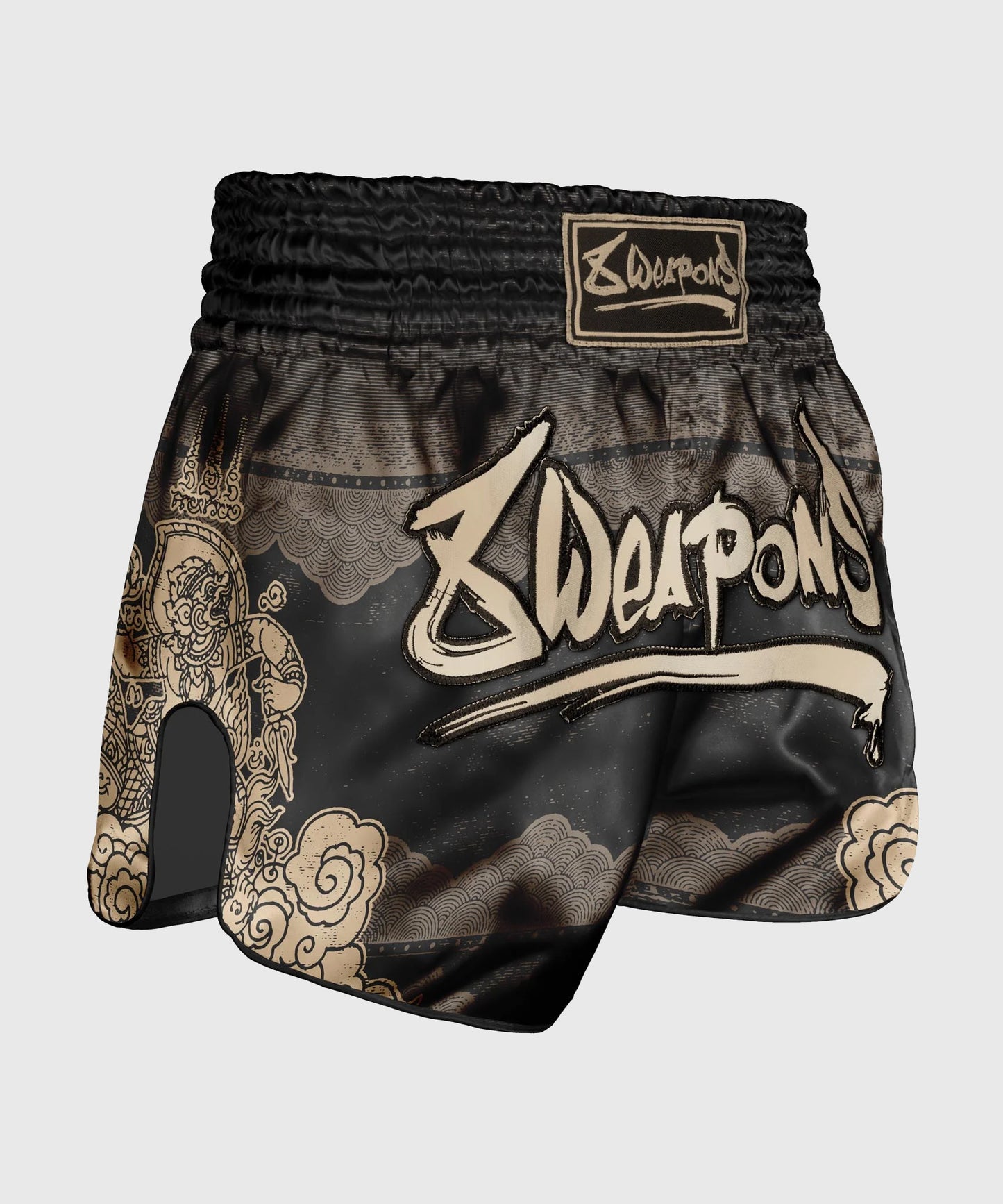8 Weapons Hanuman Muay Thai Shorts - Black/Gold