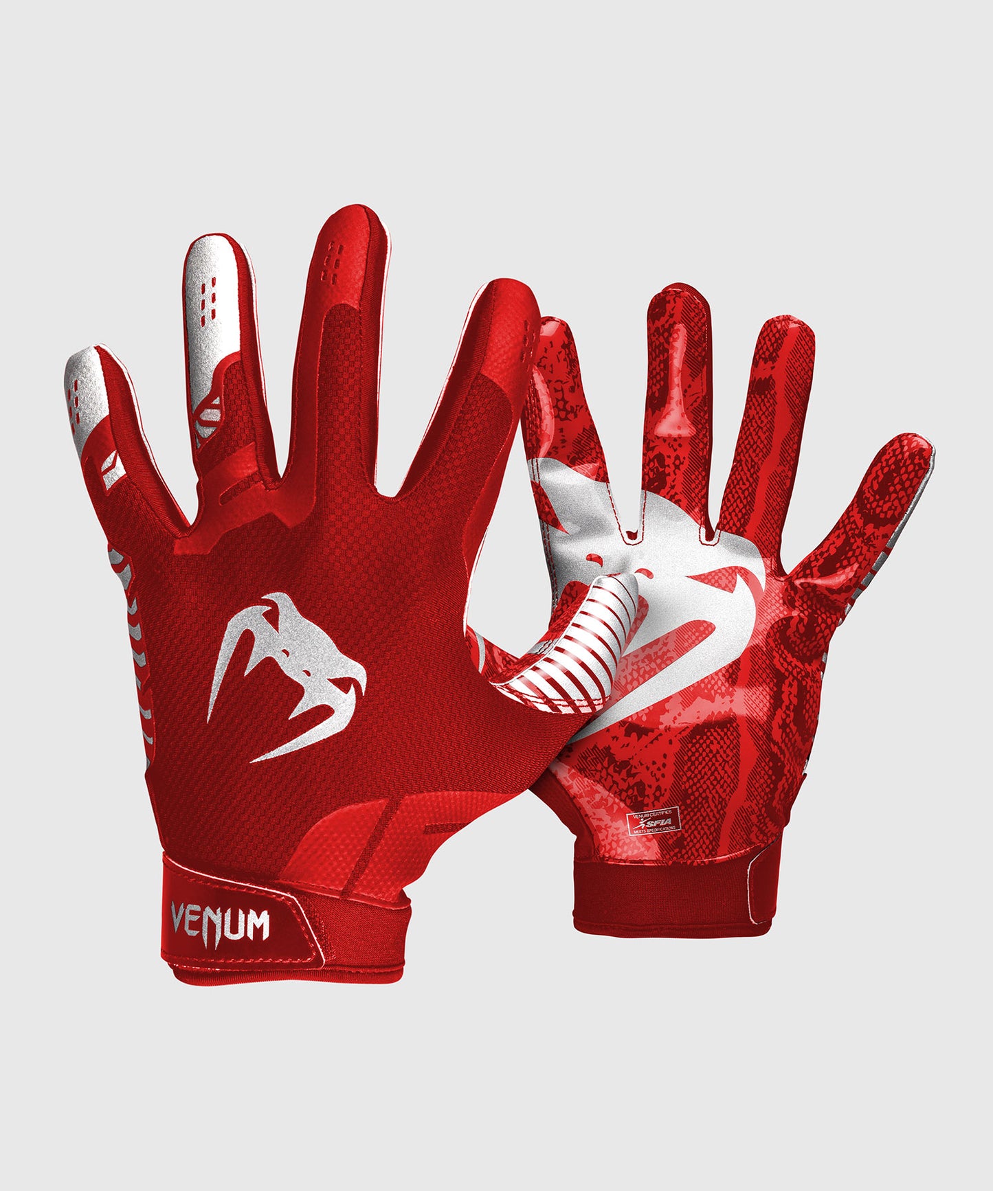 Venum Elite Football Handschuhe - Rot/Silber