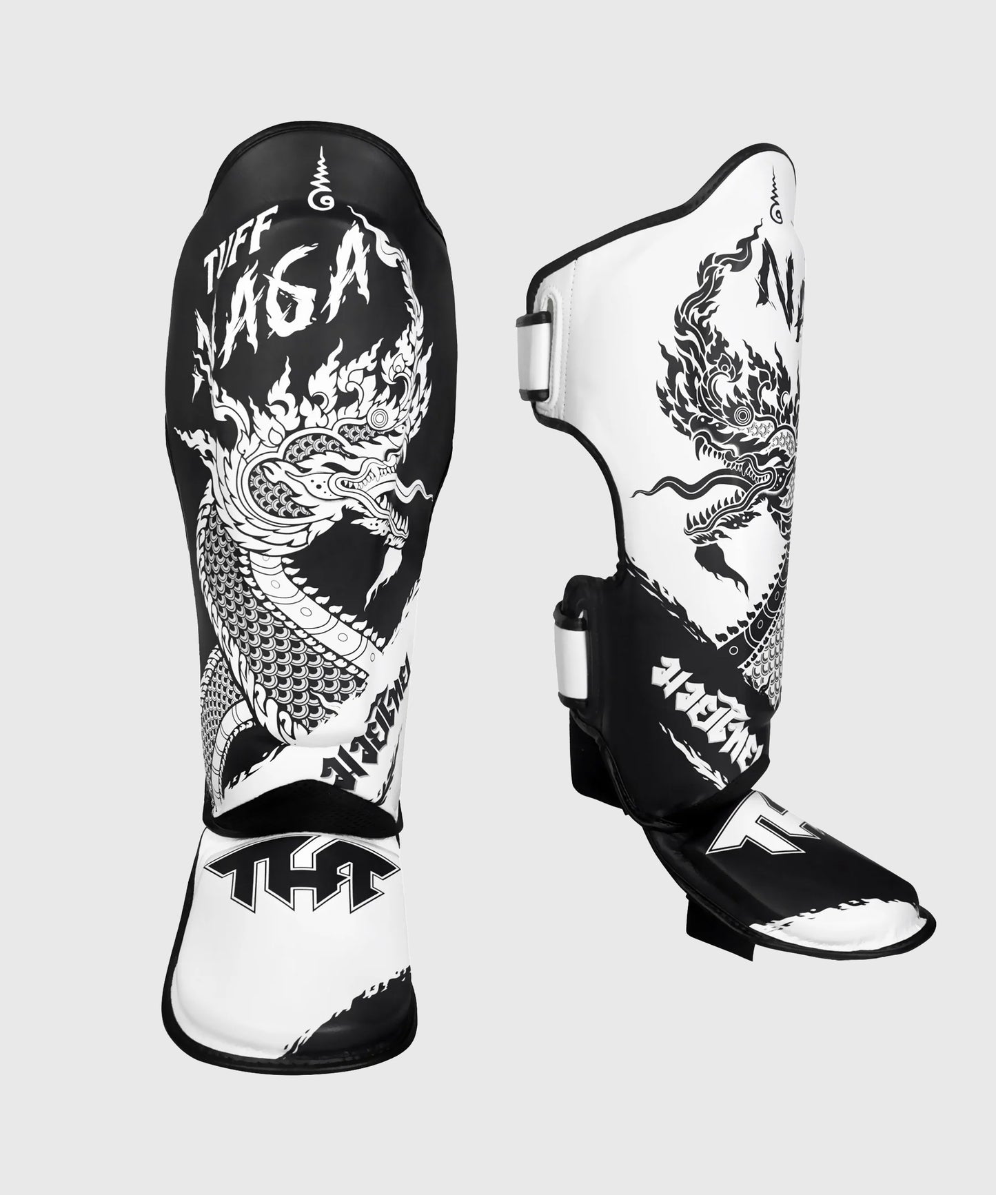 Tuff Aiyara Shin Guards - White/Black