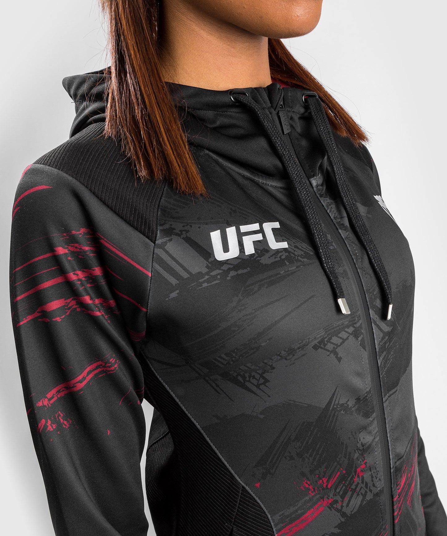Zipped Sweatshirt UFC Venum Authentic Fight Week 2.0 - For Women - Black/Red
