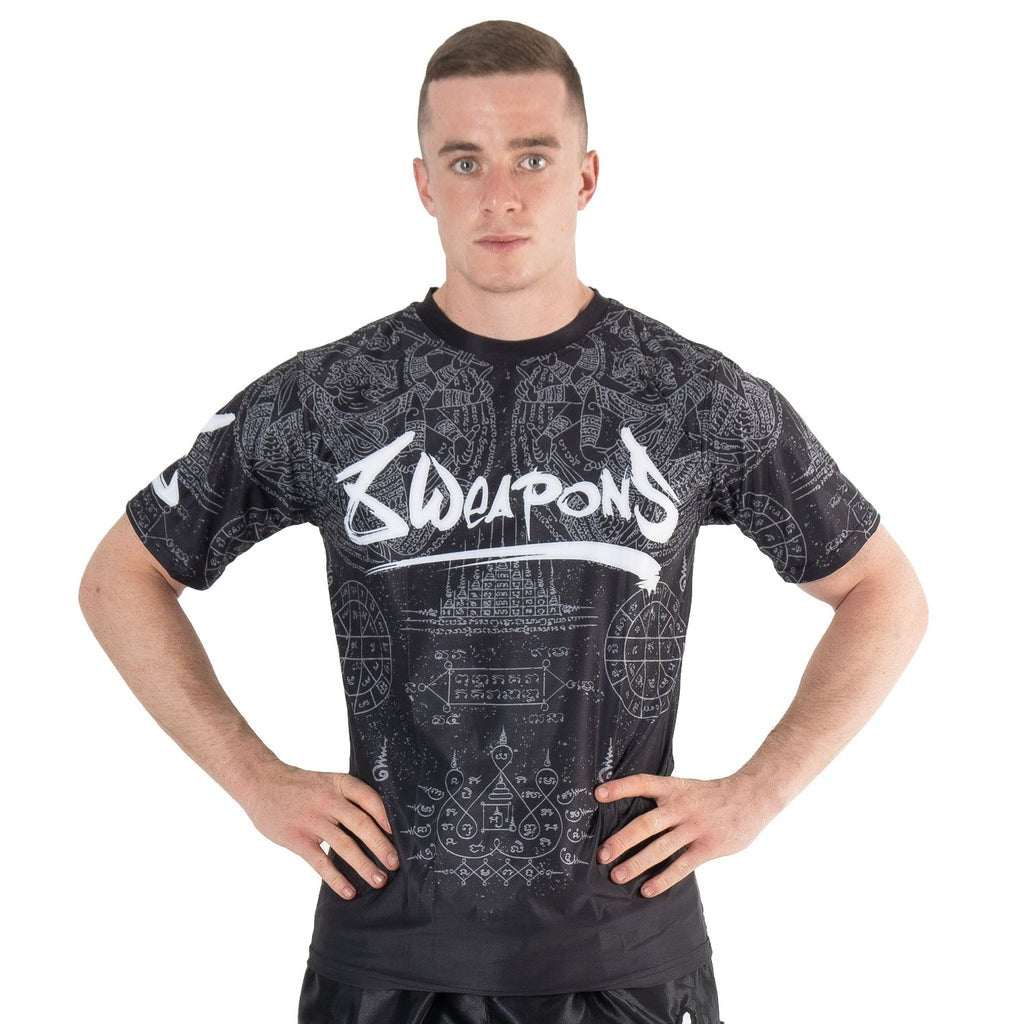 T-shirt 8 Weapons Functional Hanuman Yant - Noir/Gris