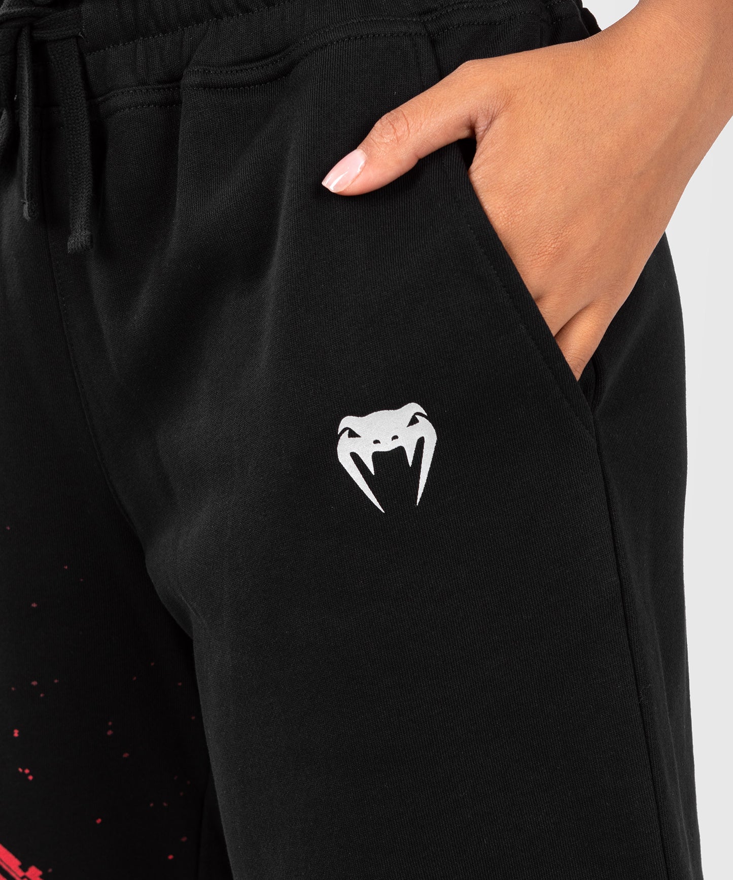 Short en coton pour femmes UFC Venum Performance Institute 2.0 - Noir/Rouge