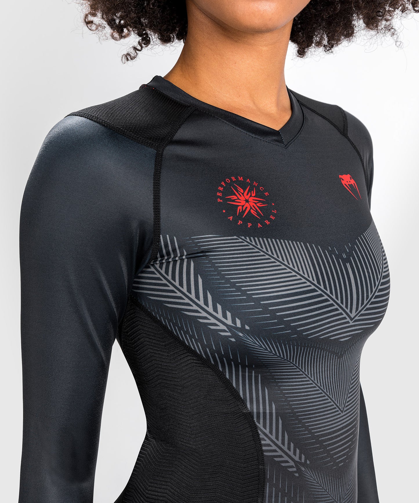 Venum Phantom Rashguard Long Sleeves - For Women - Black/Red
