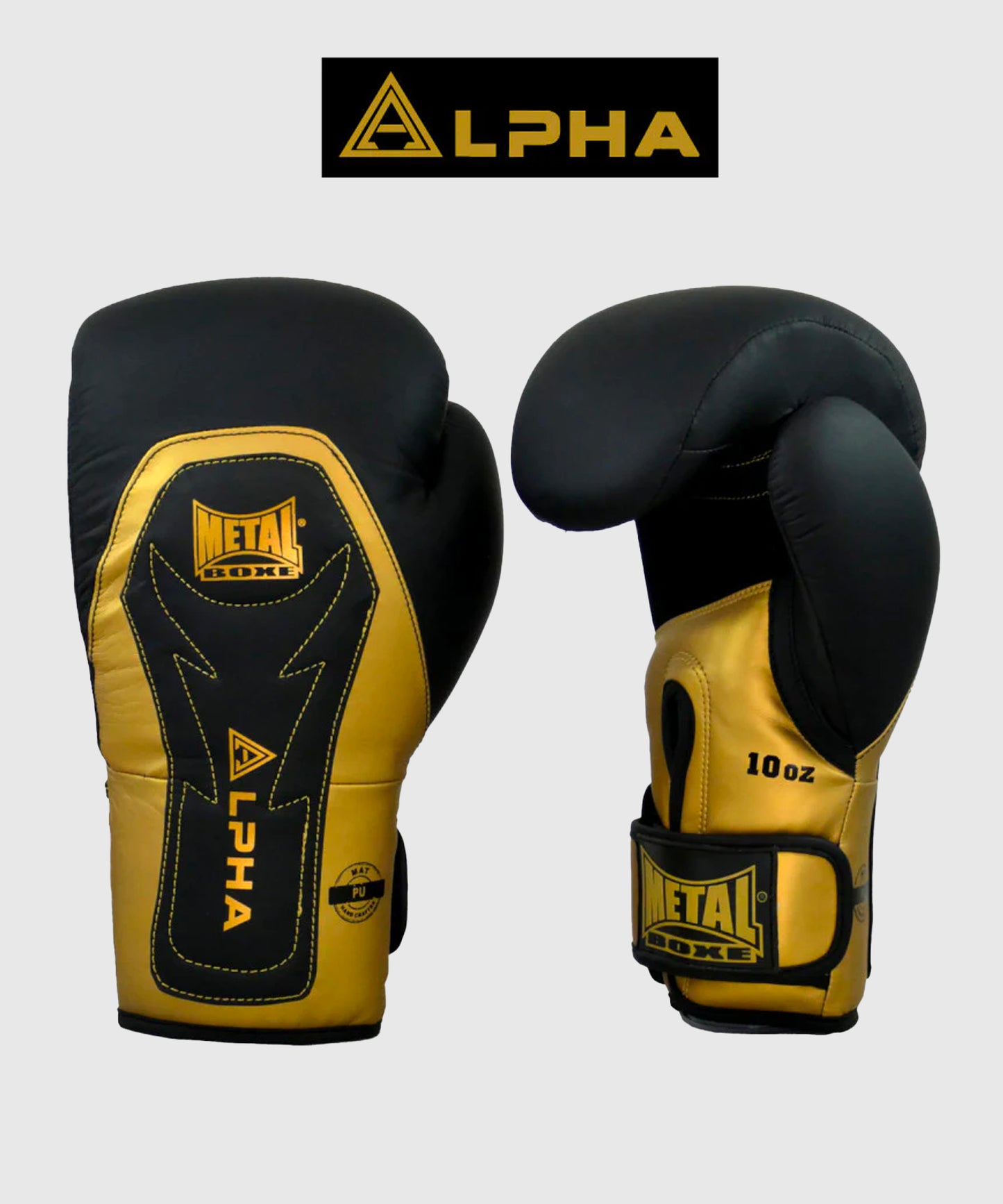 Gants de Metal Boxe Entrainement Metal Alpha - Noir/Or
