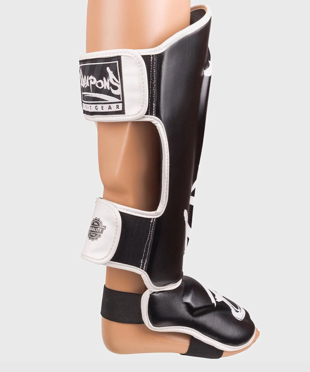 8 Weapons Unlimited 2.0 Shin Guards - Black/White
