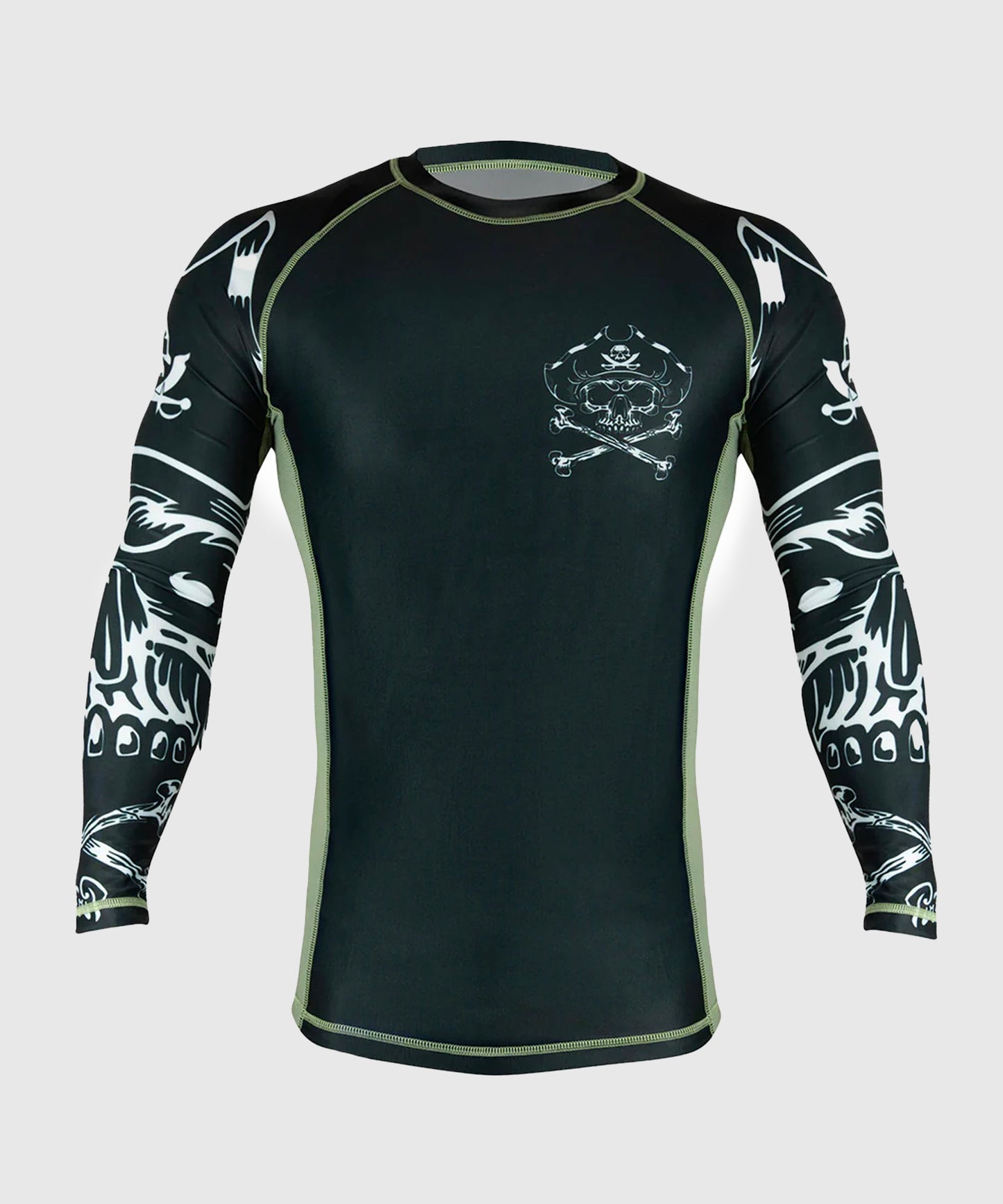 Rashguard À Manches Longues Pride Or Die Pirate V2 - Noir/Beige