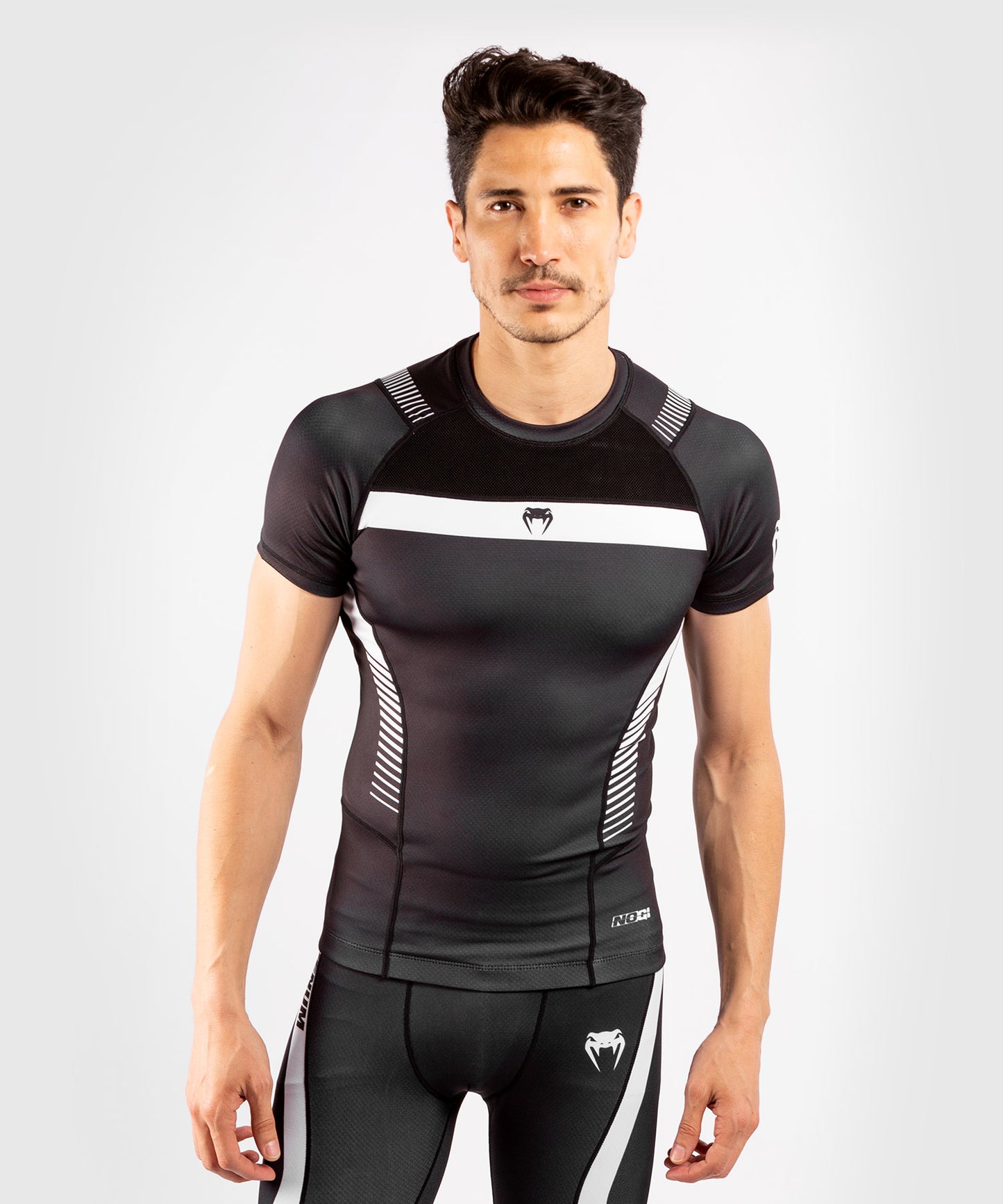 T-shirt a compressione Venum No Gi 3.0 - Maniche corte - Nero/Bianco