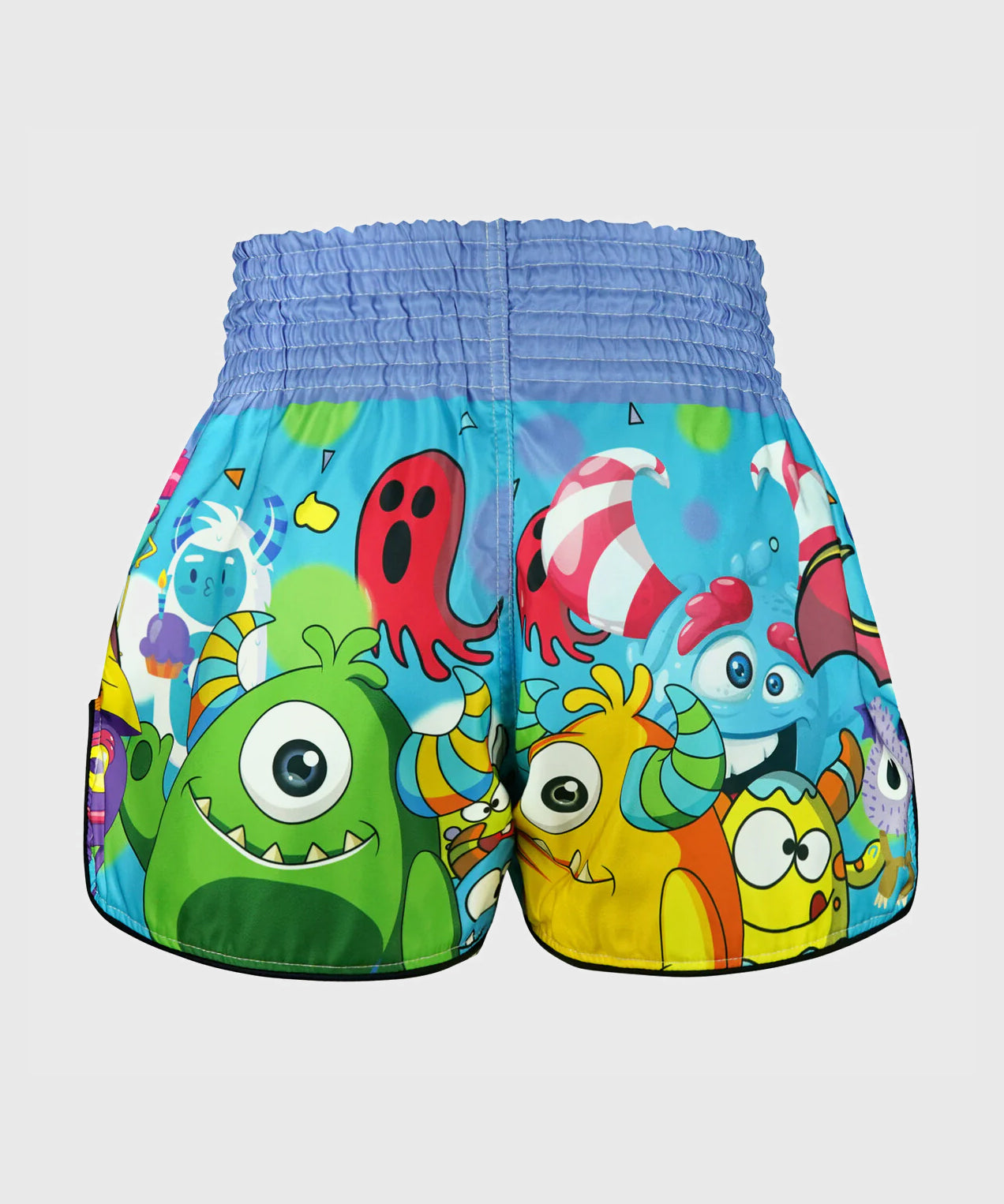 Tuff Retro Style Party Monster Muay Thai Shorts - Blue