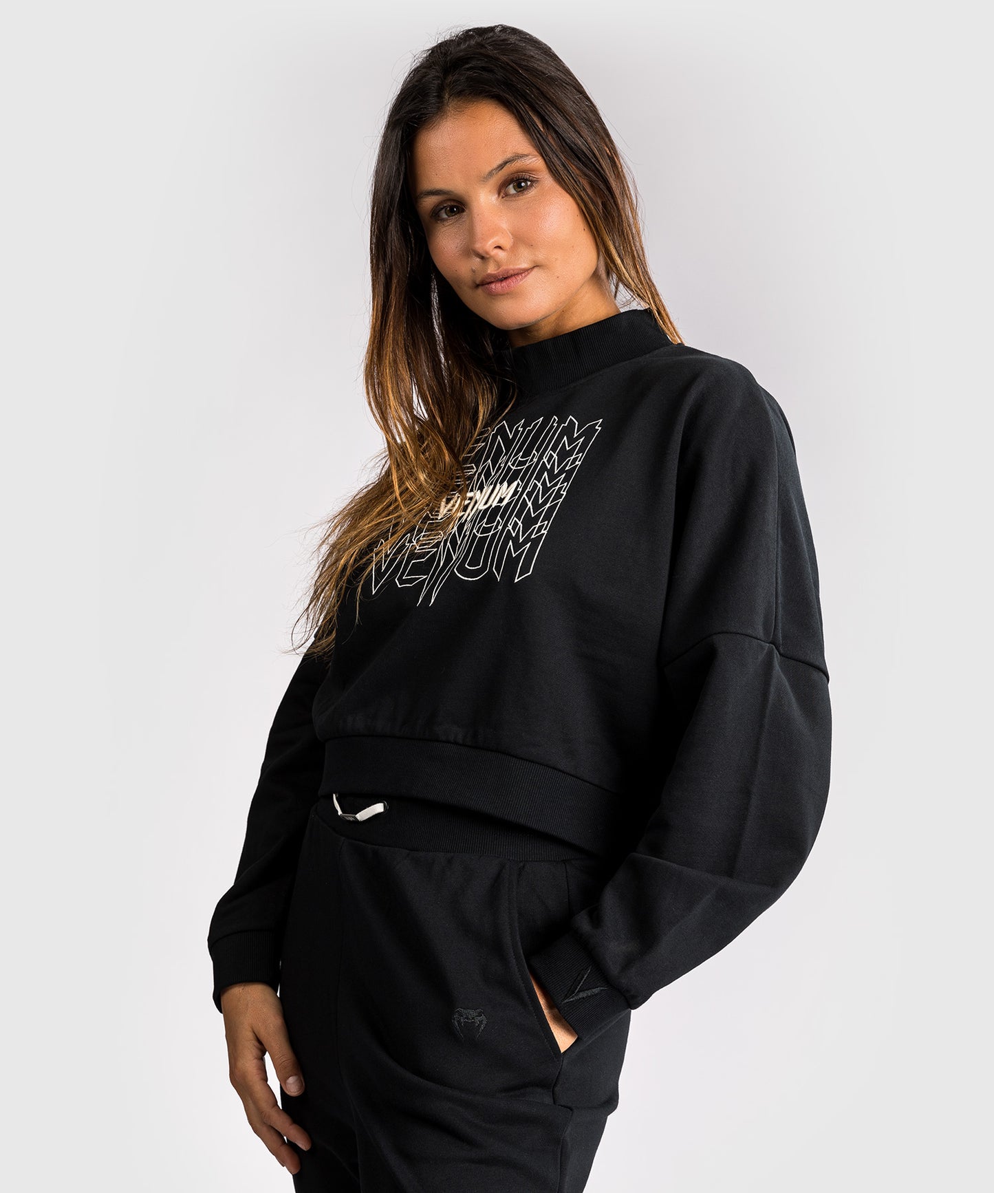 Venum Pulse Felpa Cropped da Donna - Nero/Bianco