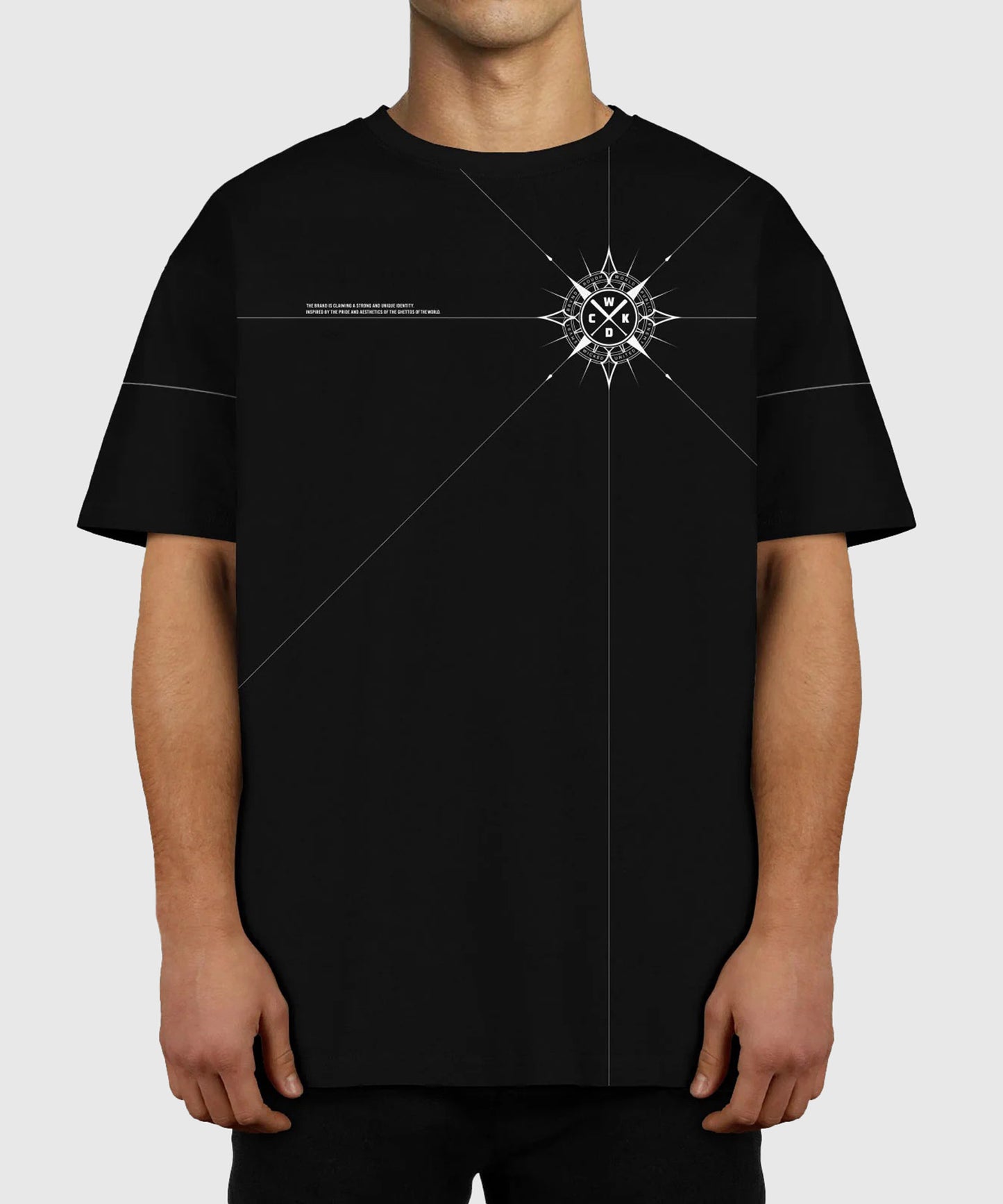 Wicked One Oversize Compass Trainings-T-Shirt - Schwarz