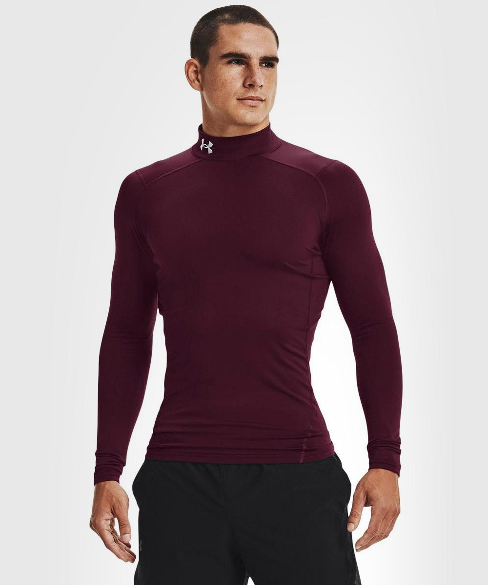 UNDER ARMOUR COLDGEAR 長袖 YL レッド Haut De Compression À Col Montant Under Armour Coldgear - Bordeaux