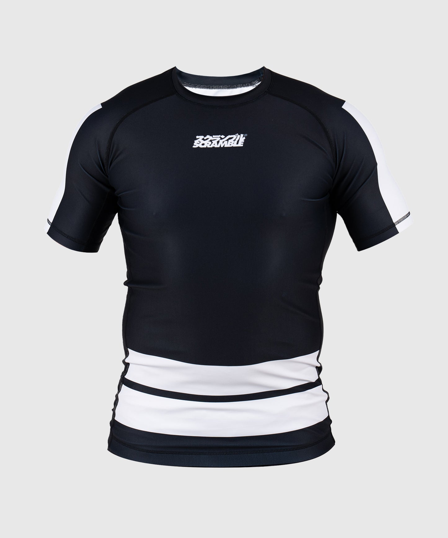 Scramble Ranked Rashguard a Maniche Corte - Nero/Bianco
