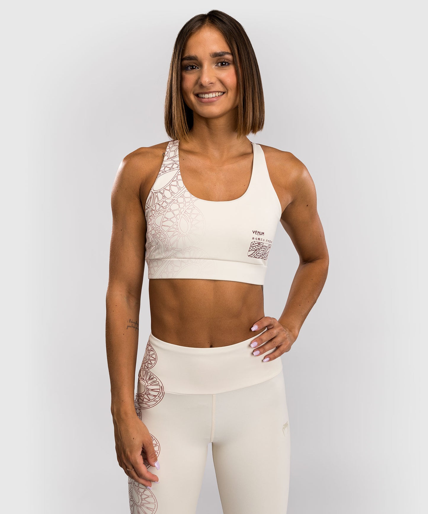 Venum Serpenti Women’s Sports Bra - Ivory/Burgundy