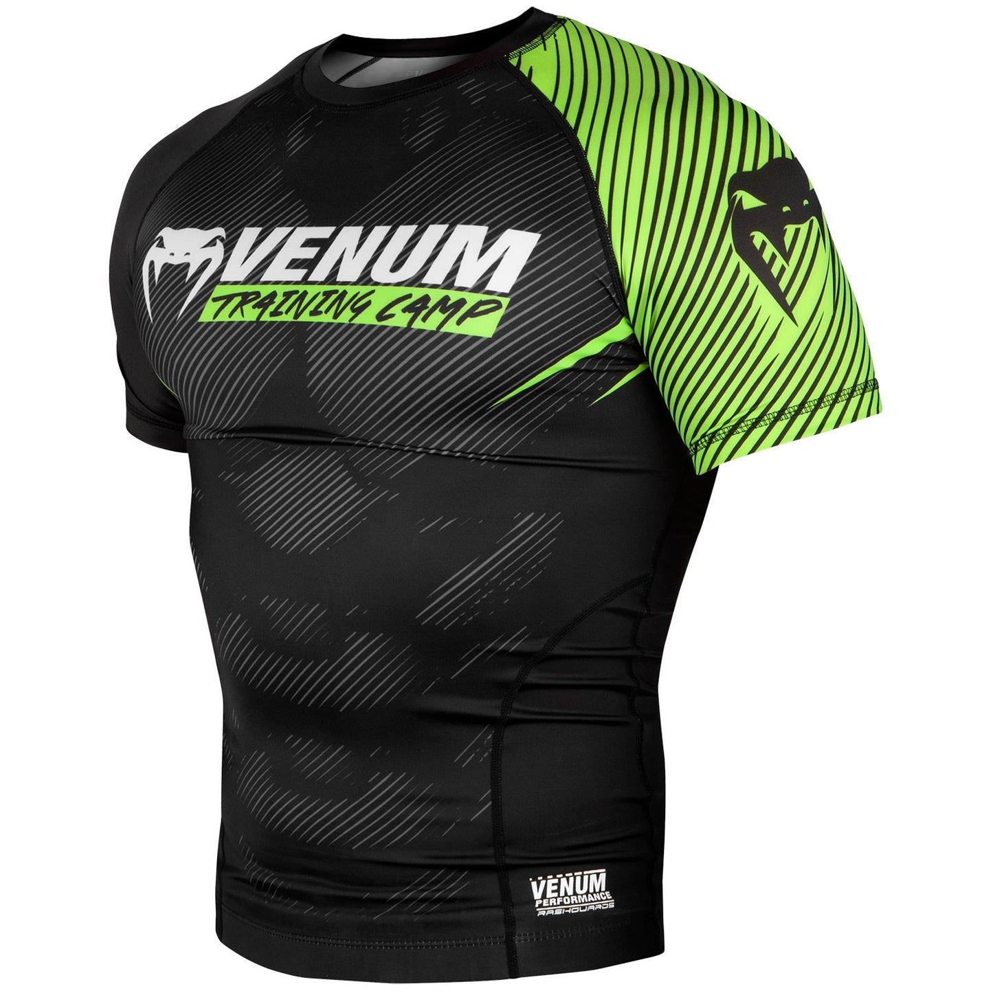 Rashguard Venum Training Camp 2.0 Short Sleeve - Black/ Fluorescent Yellow